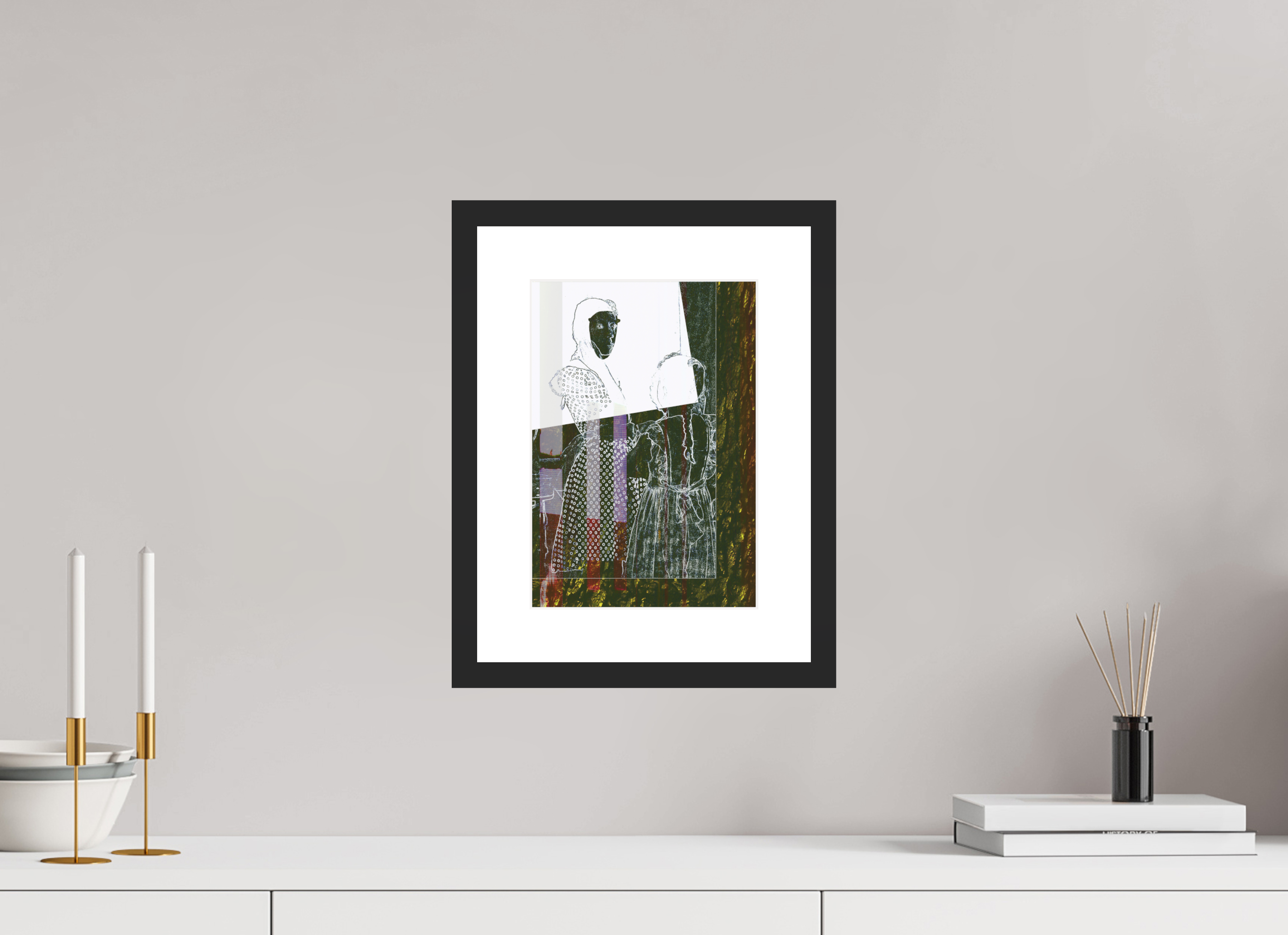8 x 11.5″, Framed #1 Her View