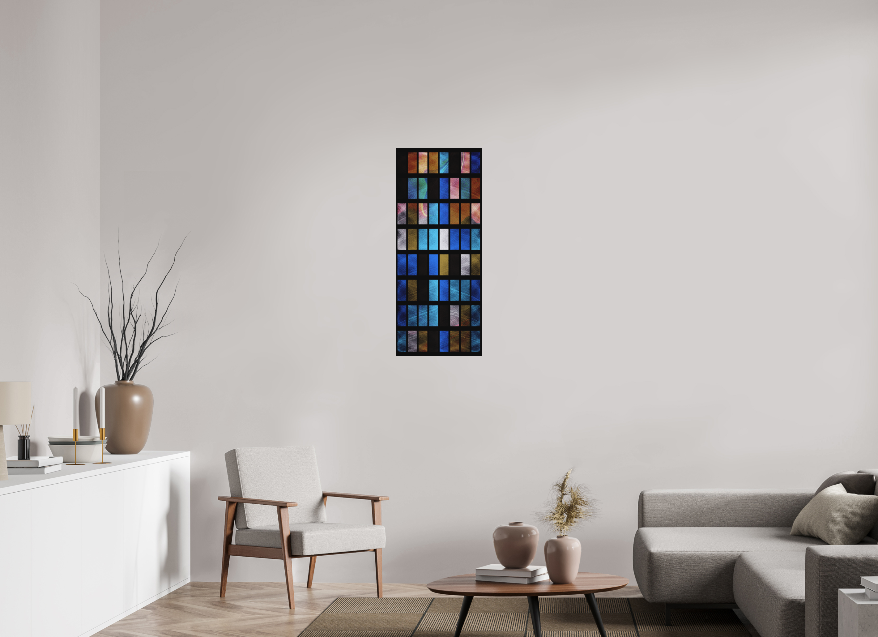 16 x 38.8″, Aluminum Dibond Stained Glass