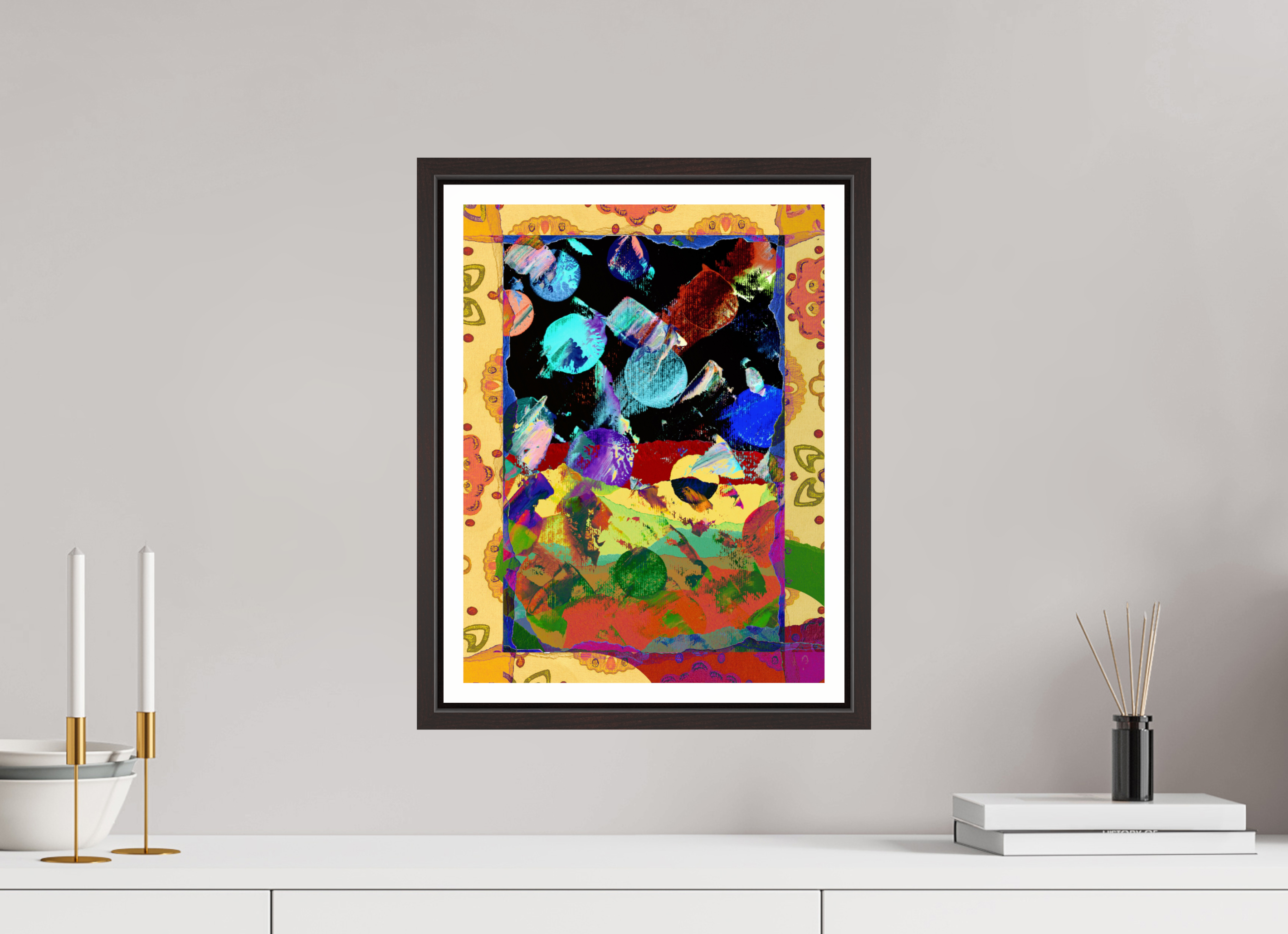 12 x 16″, Floater Frame (Alder Brown) space paper