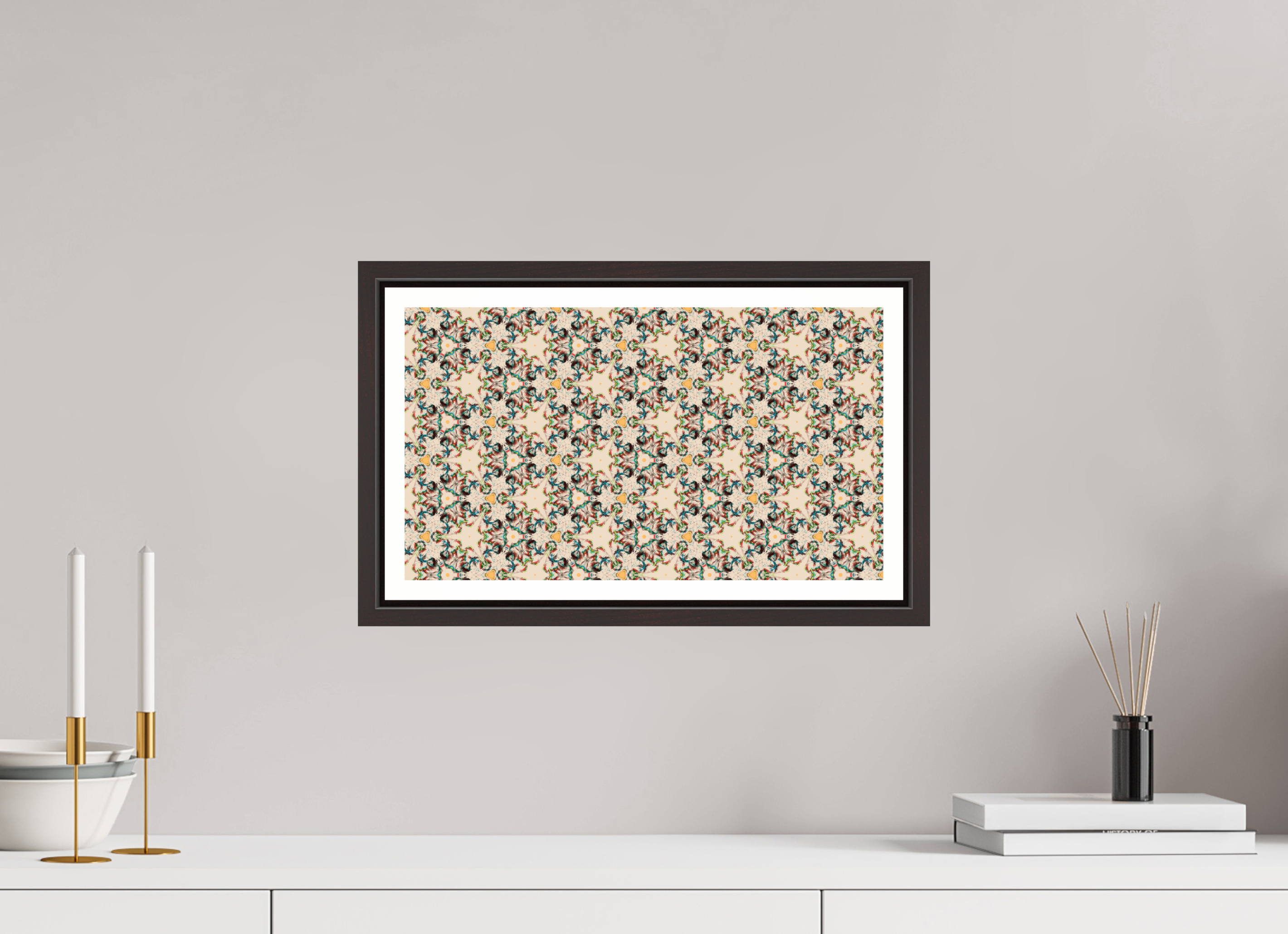 16 x 9″, Floater Frame (Alder Brown) roses