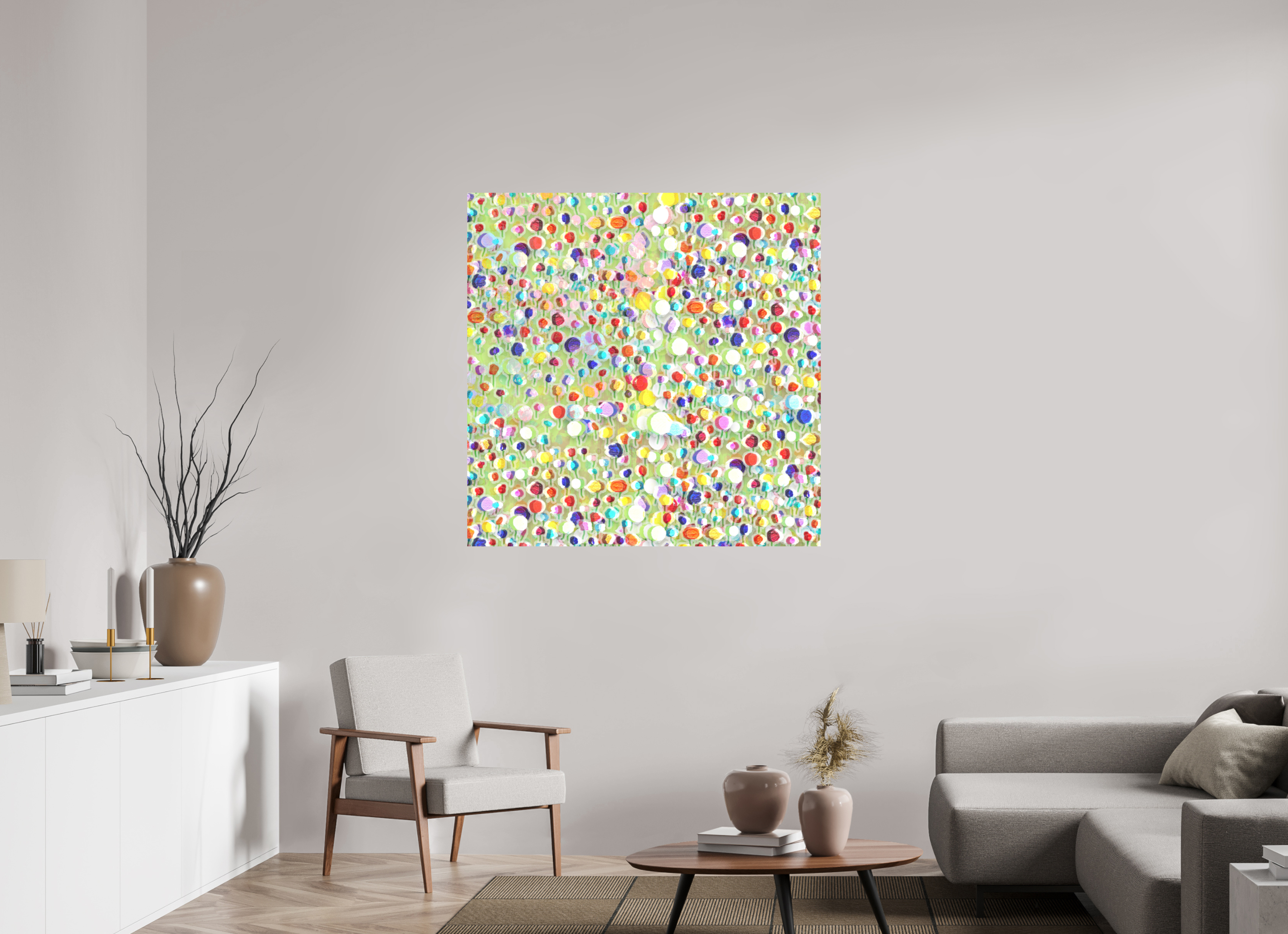 45 x 45″, Aluminum Dibond tulips