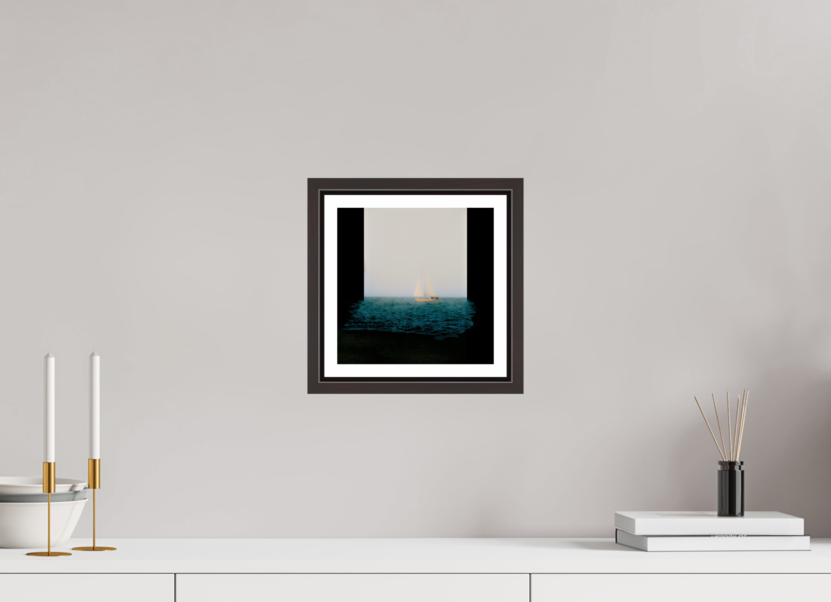 8 x 8″, Floater Frame (Alder Brown) Sleeps While Walking