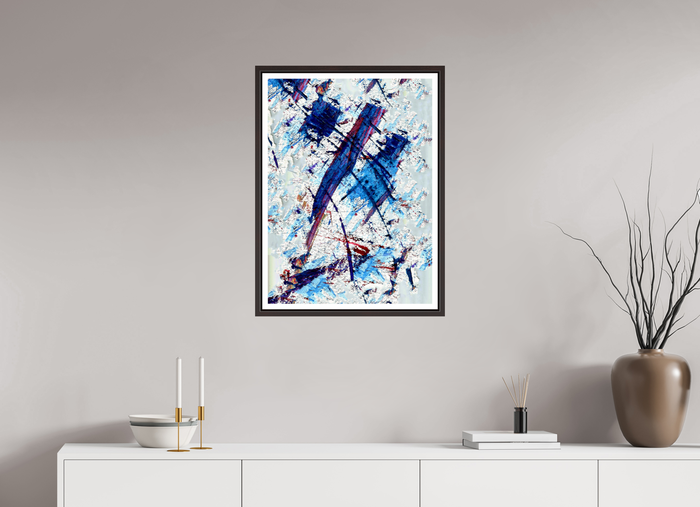 20 x 27.5″, Floater Frame (Alder Brown) Blue Note