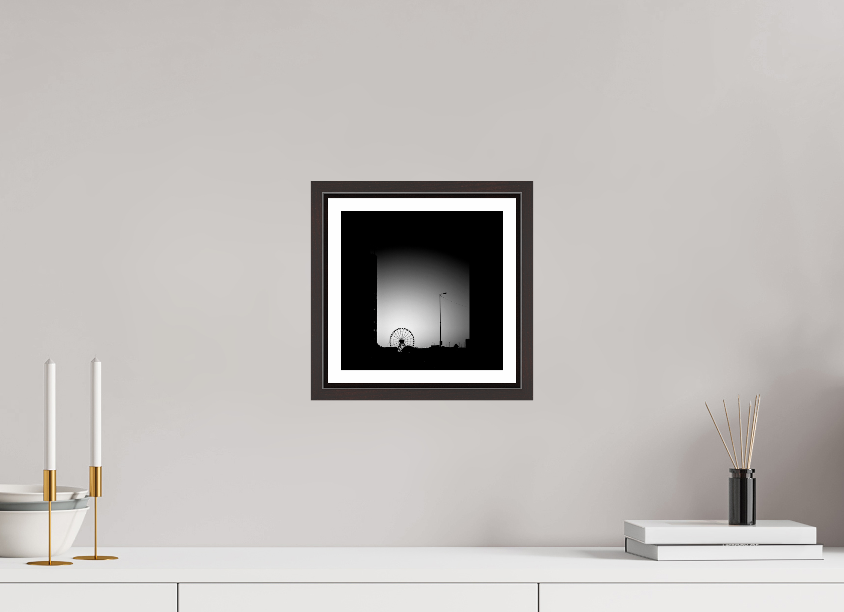 8.1 x 8″, Floater Frame (Alder Brown) Navy Pier