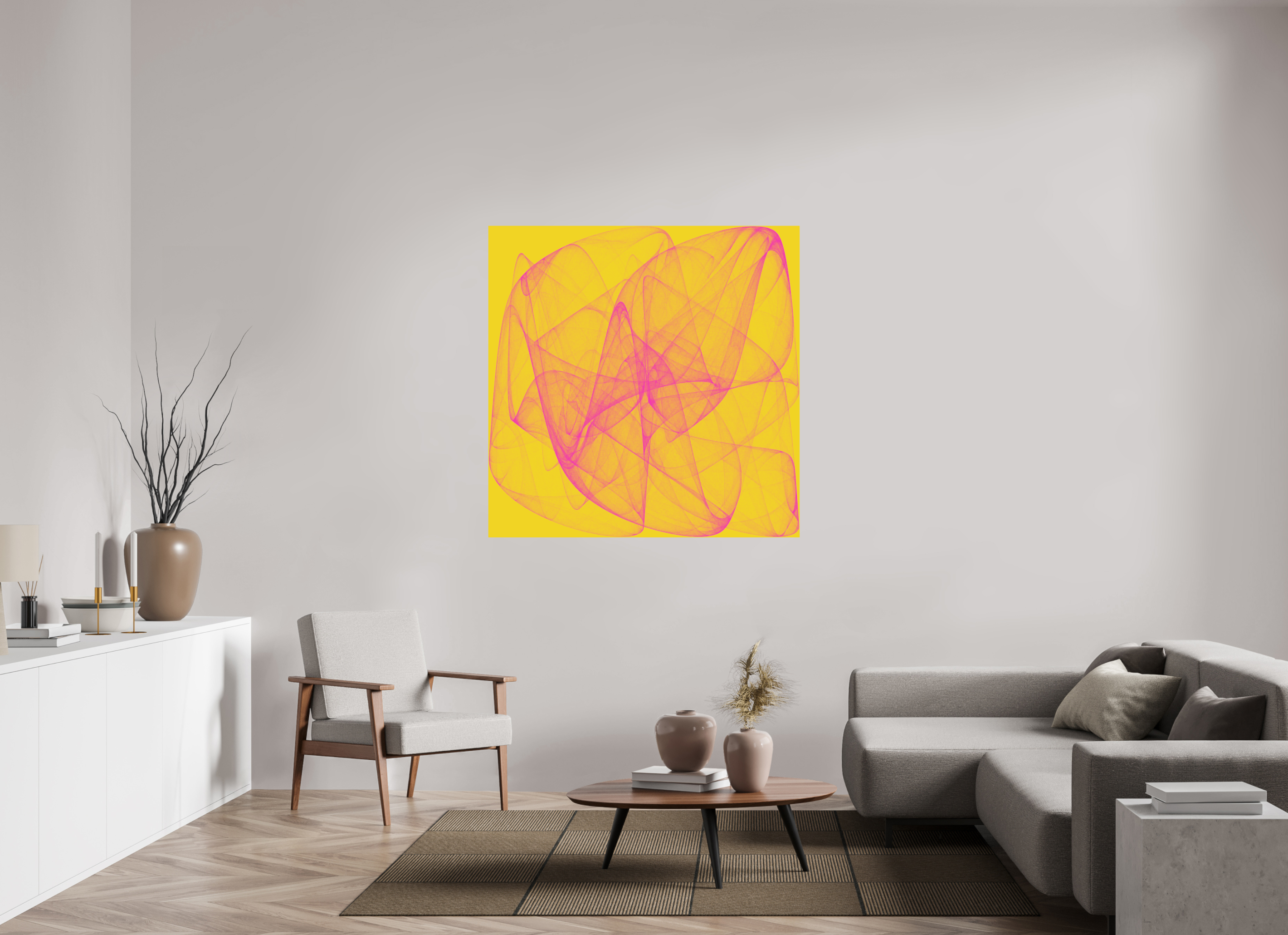 50 x 50″, Aluminum Dibond Yellow Stuff