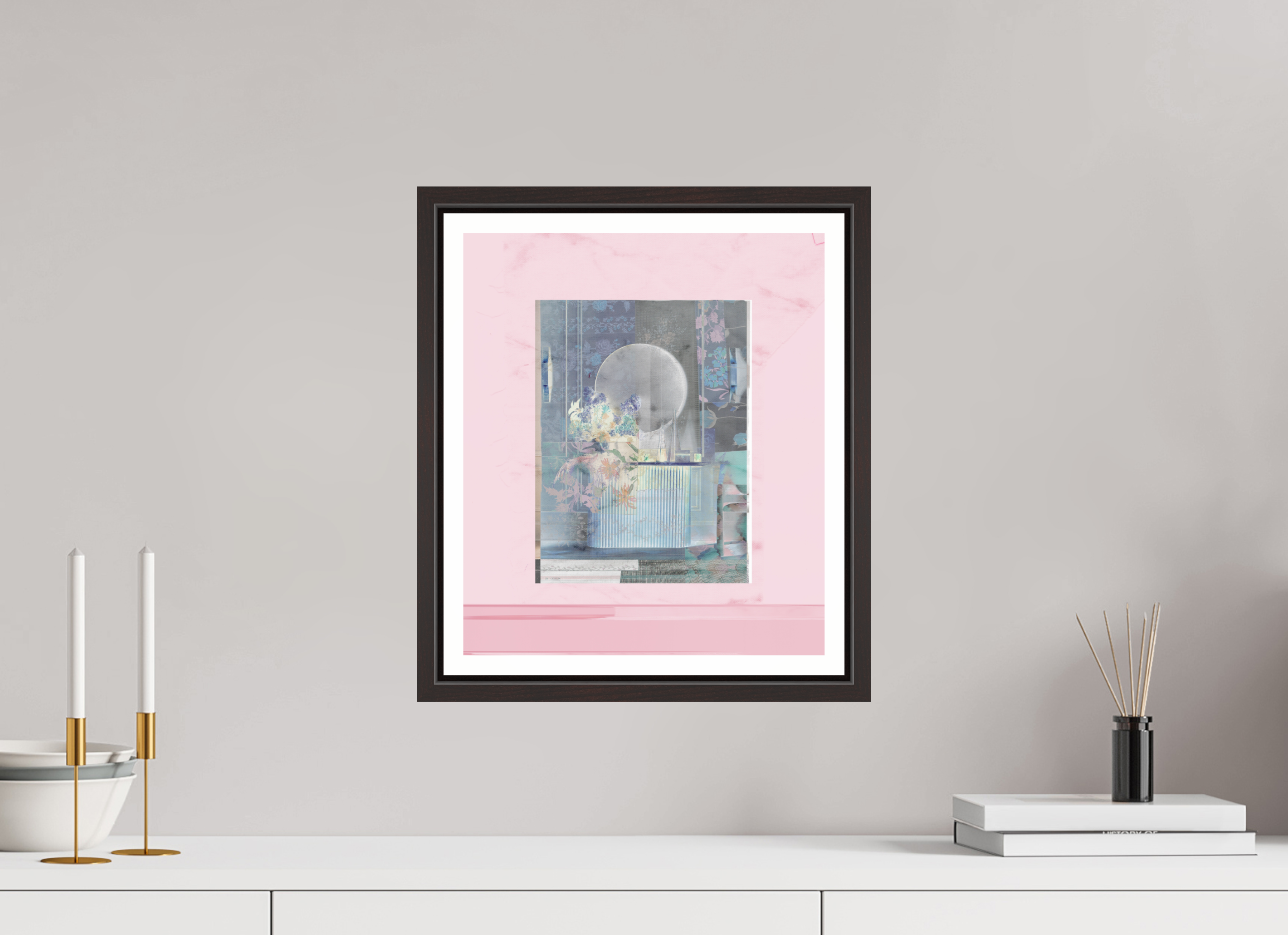 12 x 14.1″, Floater Frame (Alder Brown) interior design