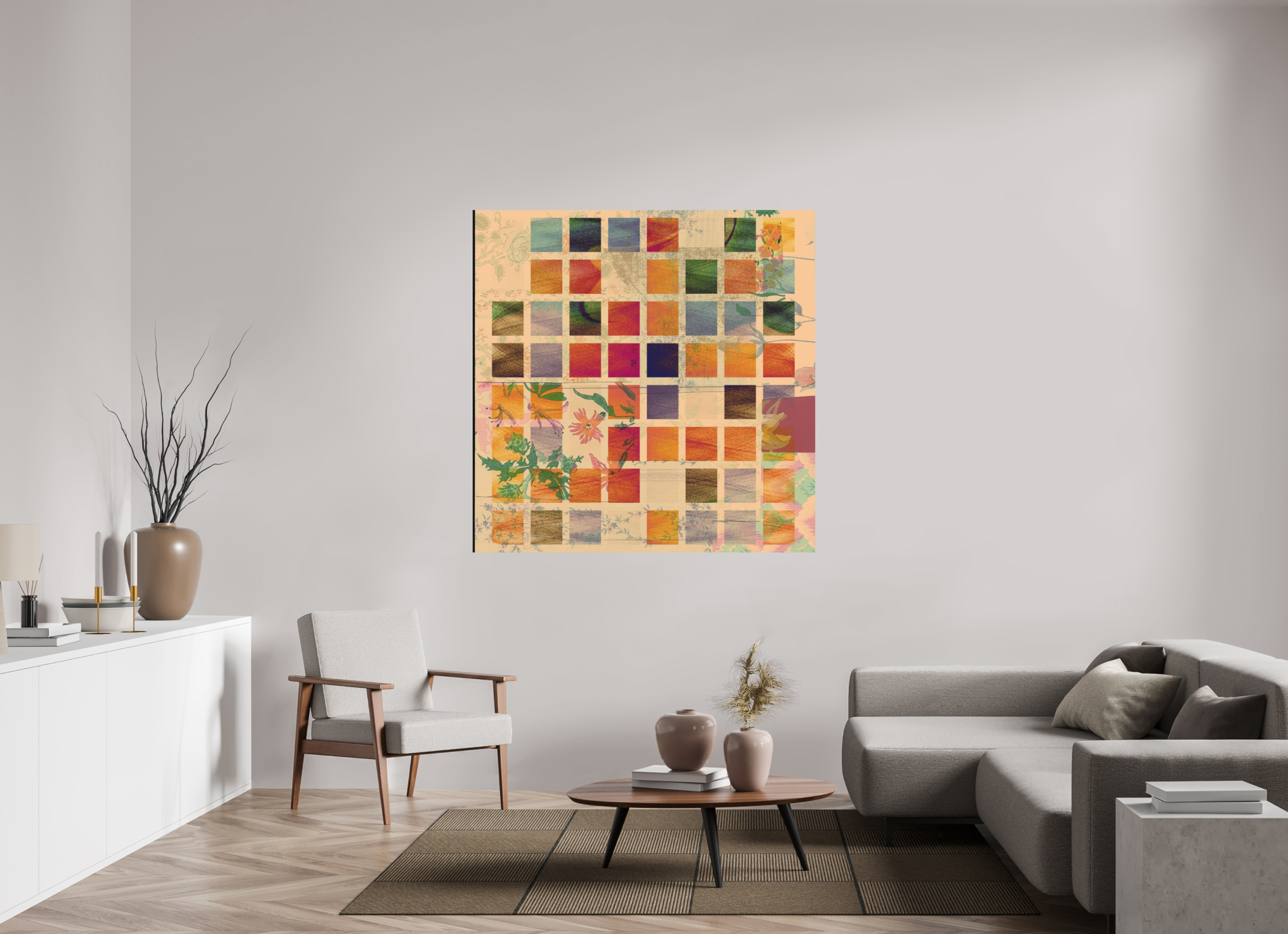 55 x 55″, Direct Print on Forex Earth Tones
