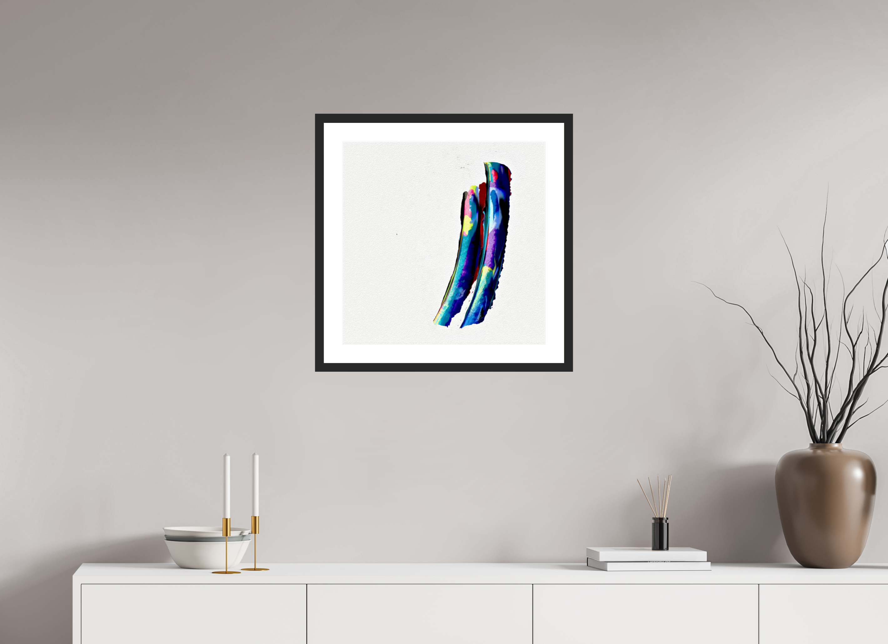 20 x 20″, Fuji Crystal Archive Print Framed (Black) 2 Fish