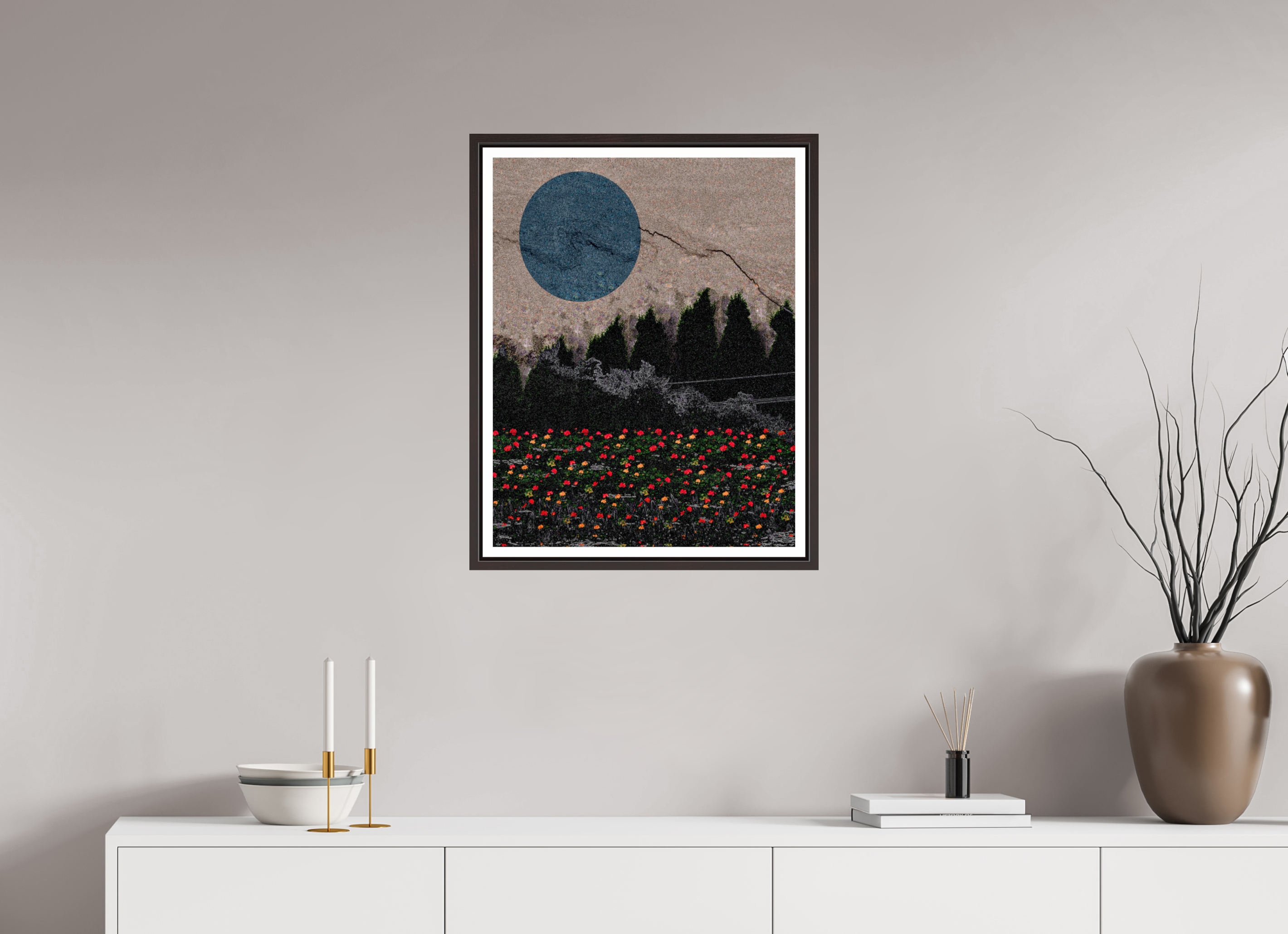 20 x 25.8″, Floater Frame (Alder Brown) garden