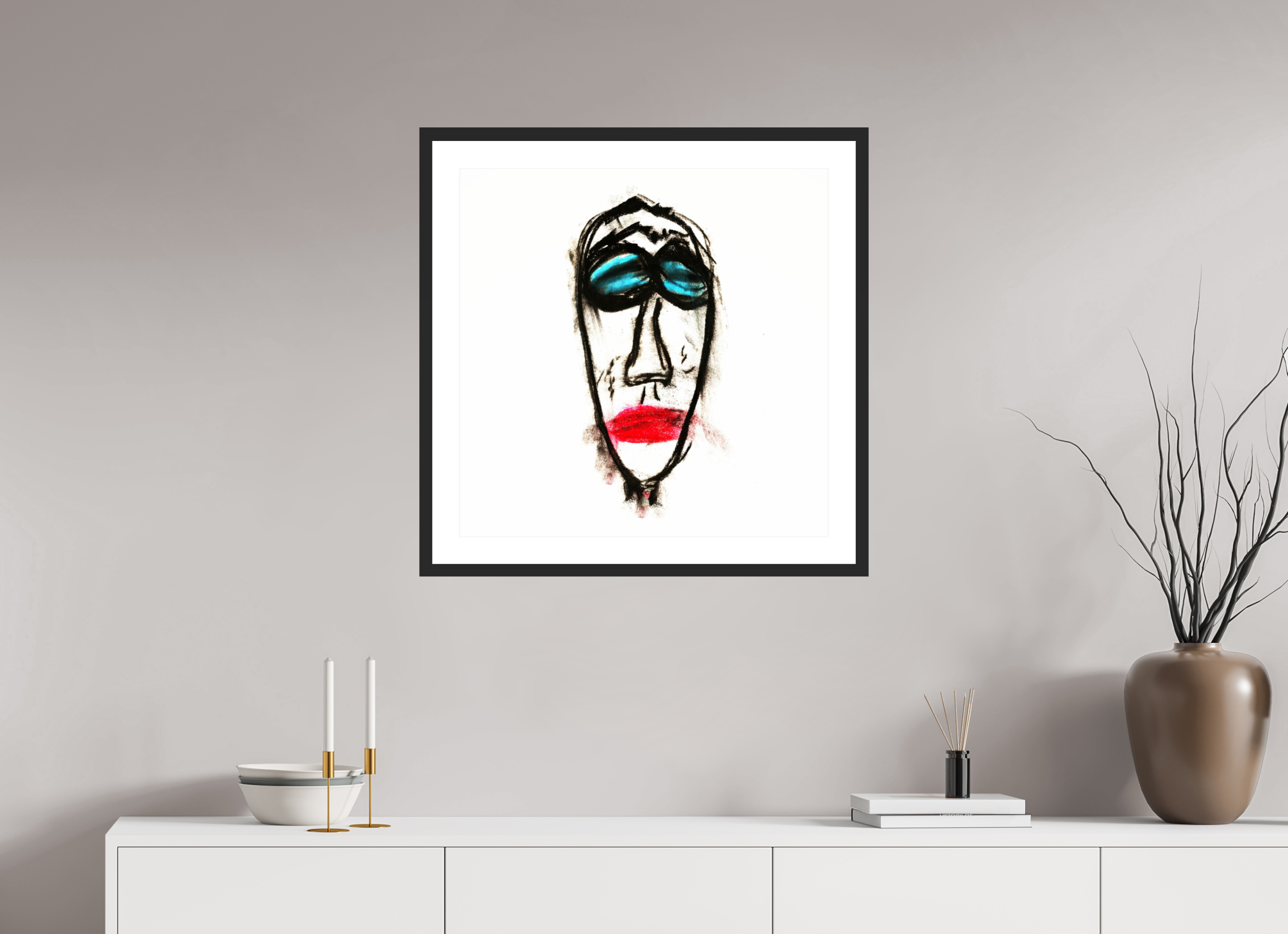 25 x 25″, Framed #1 face