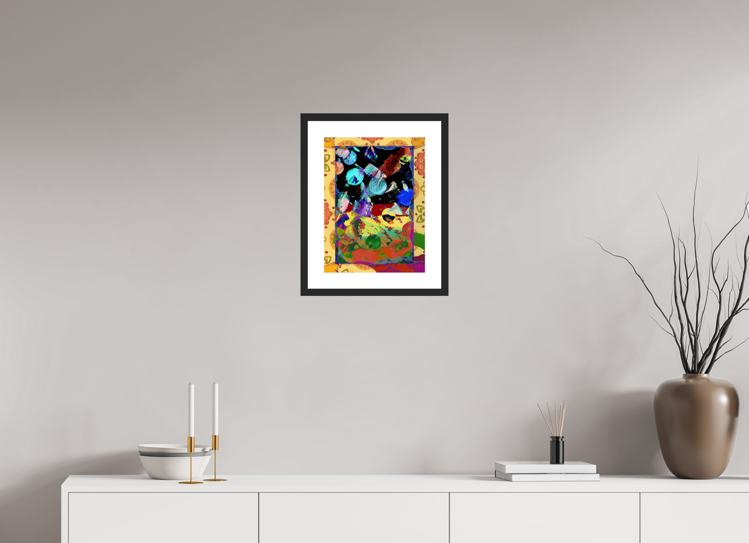 12 x 16″, Framed #1 space paper