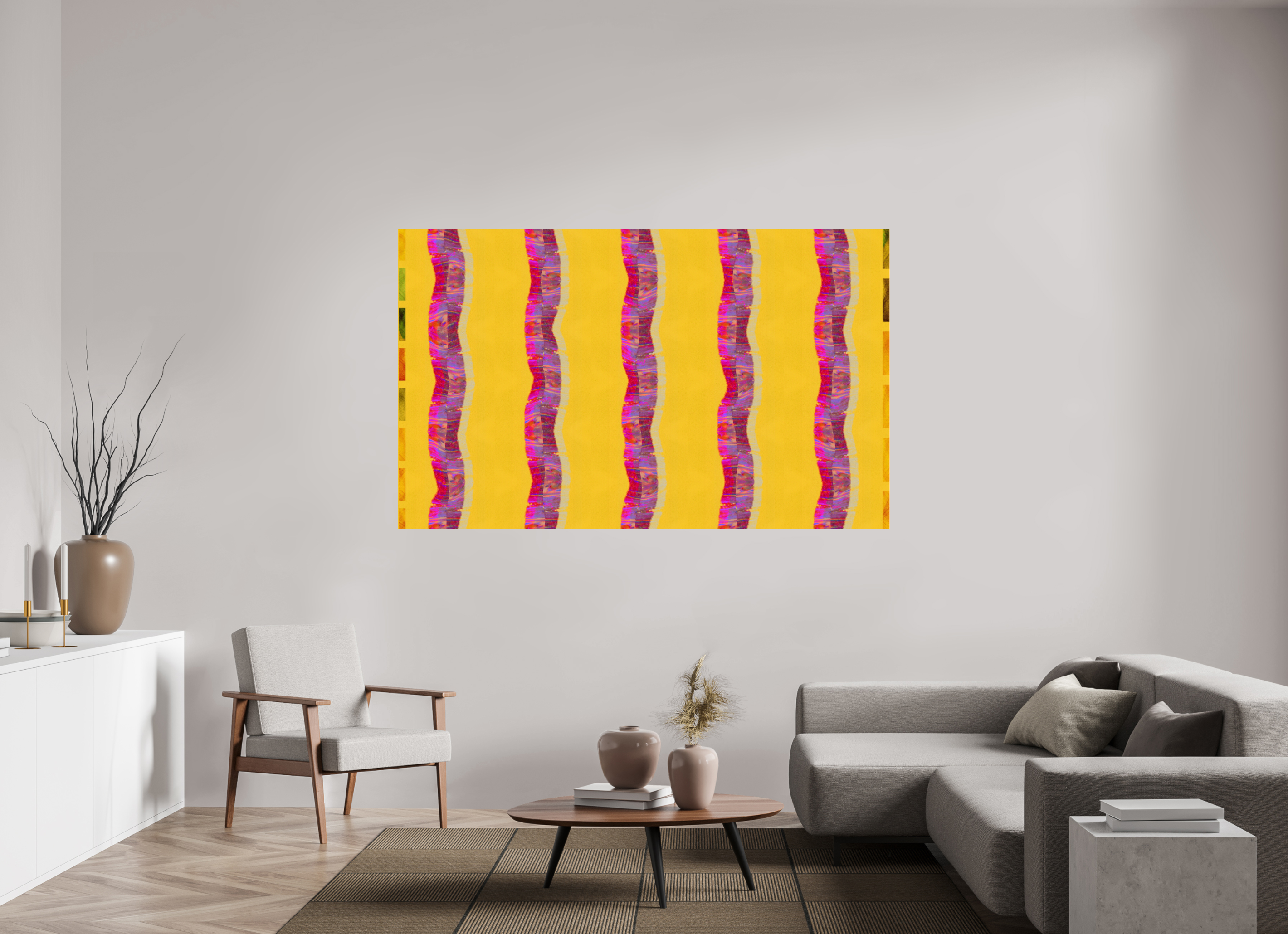 77 x 47″, Photo Print Under Acrylic Glass Purple Waves
