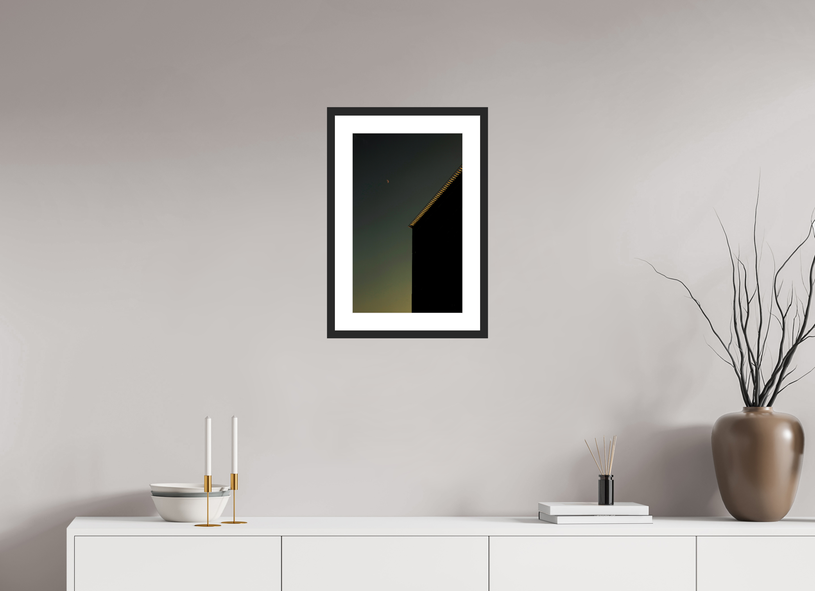 12 x 19.4″, Fuji Crystal Archive Print Framed (Black) Sweet Moon