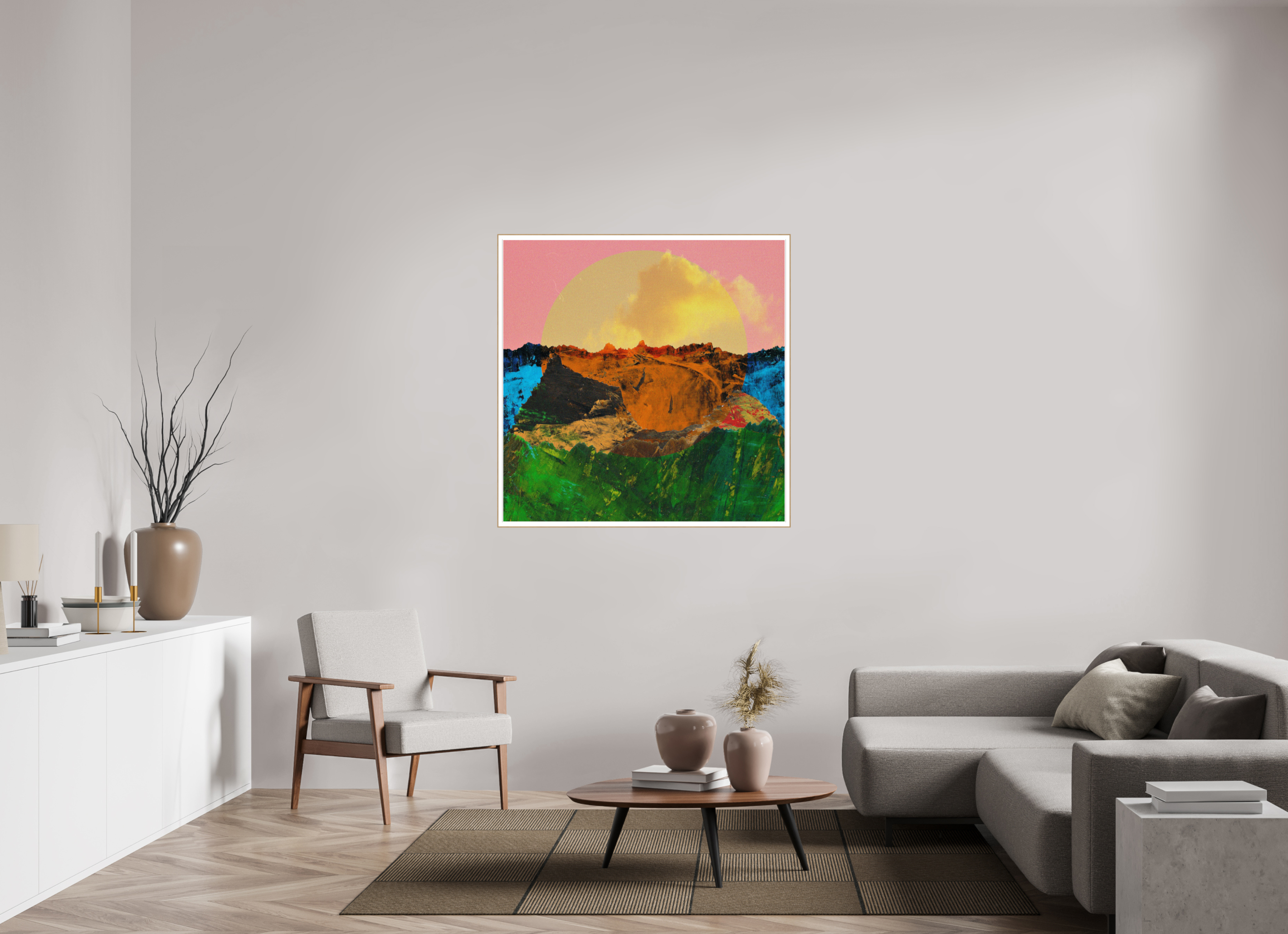 45 x 45″, Solid Wood ArtBox (Oak) Canyons