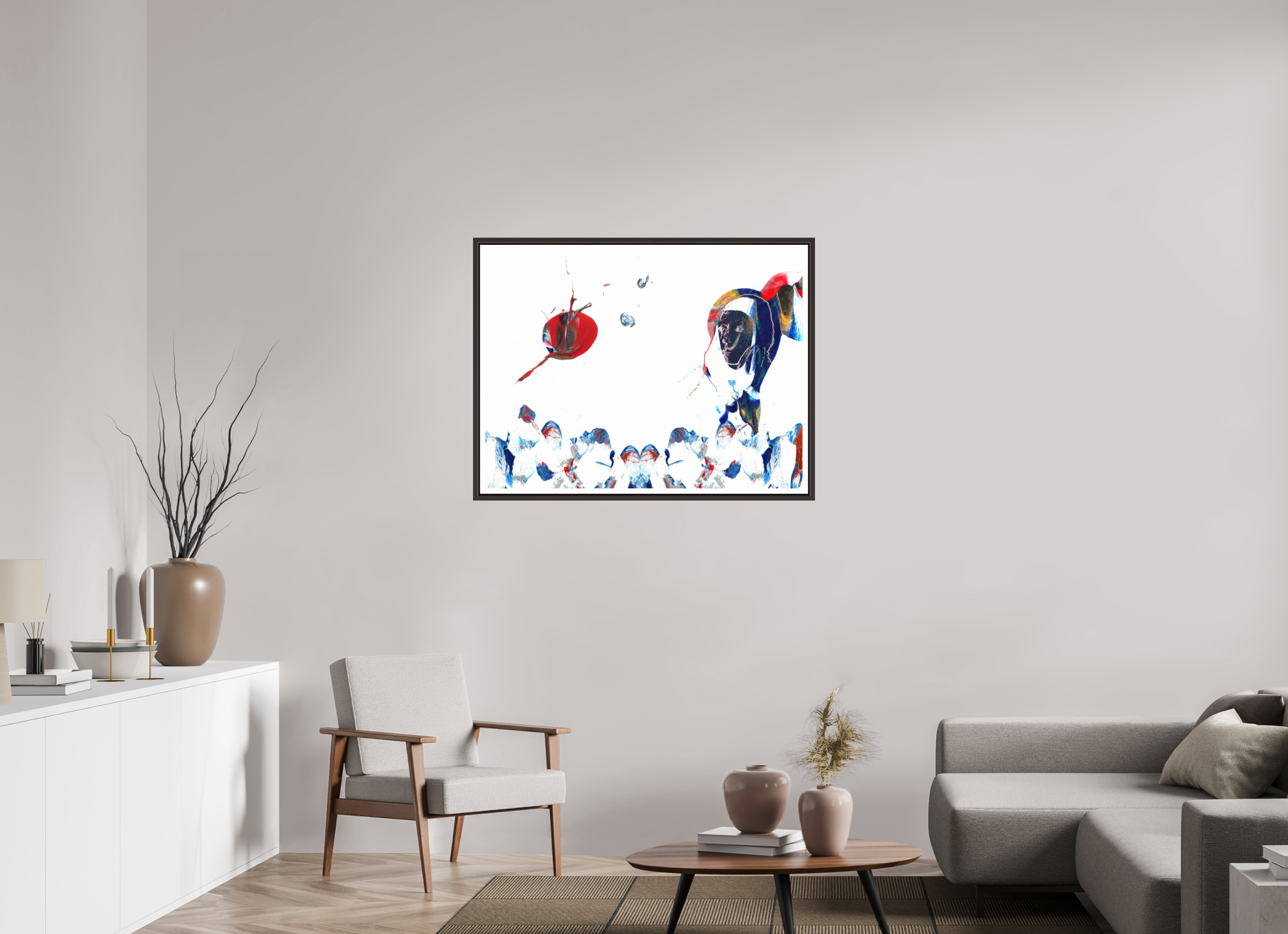 40 x 30″, Floater Frame (Alder Brown) Her View Of The World