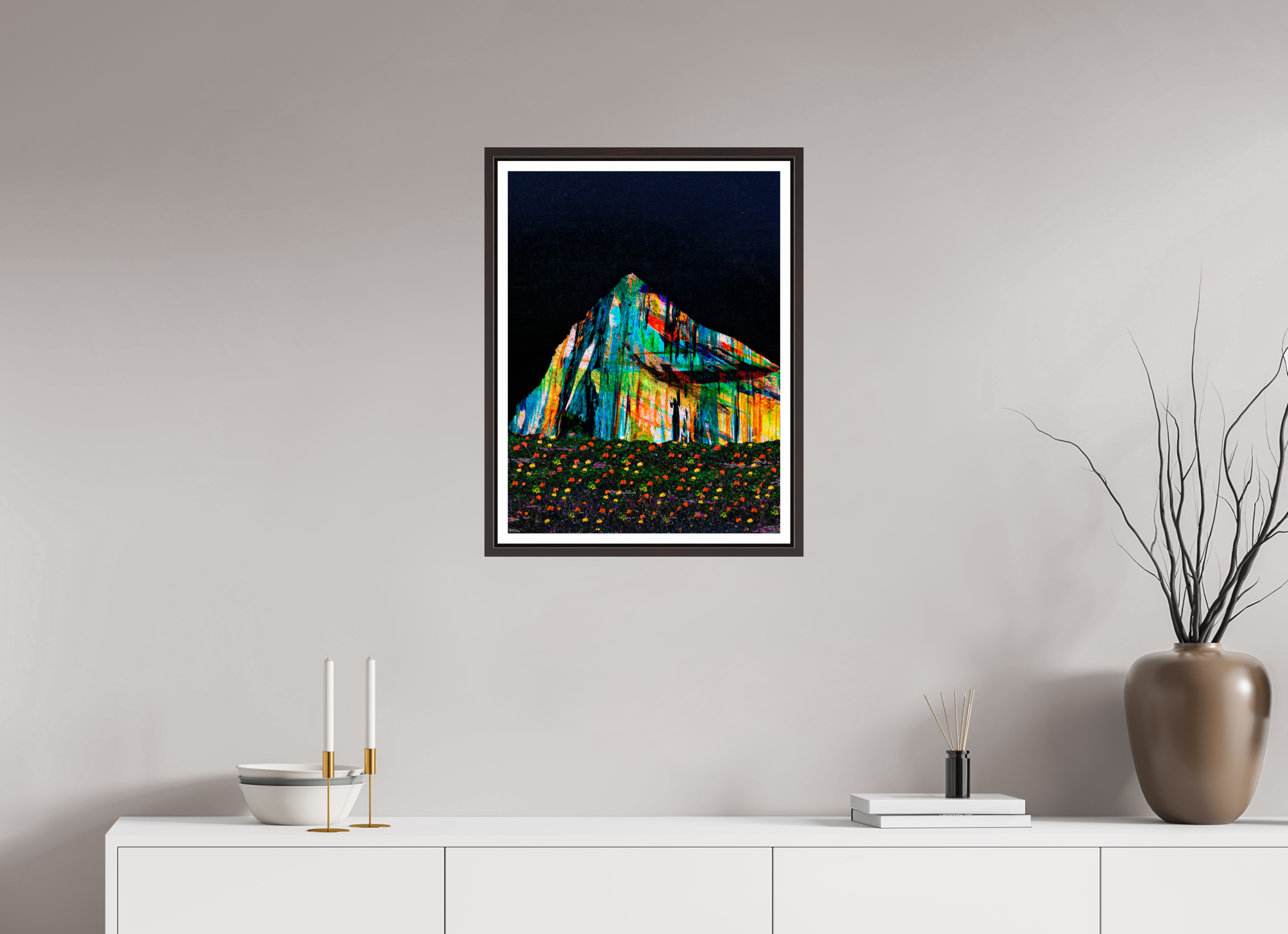 18 x 24″, Floater Frame (Alder Brown) Meadows