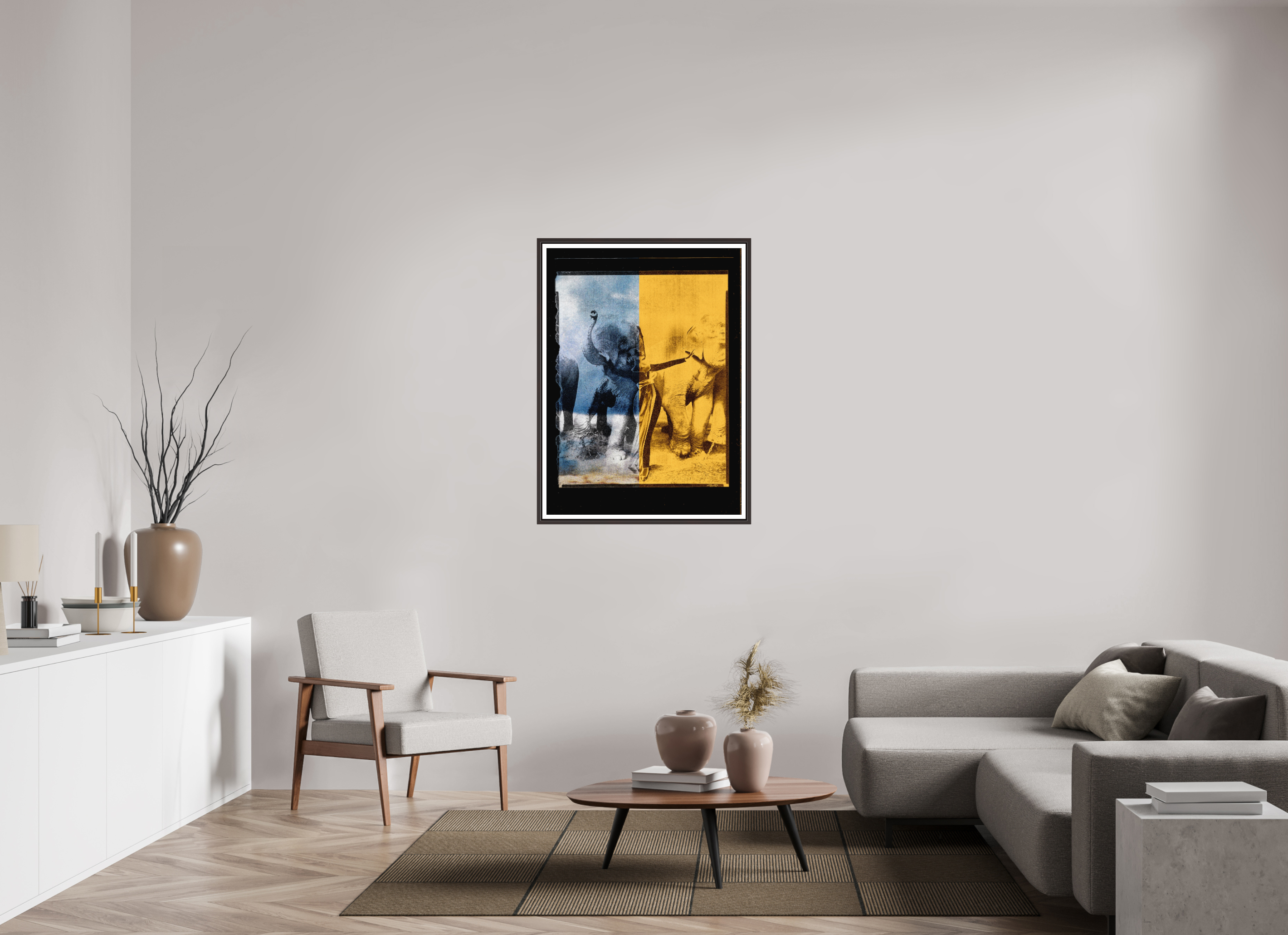 31 x 42.4″, Floater Frame (Alder Brown) Tusko