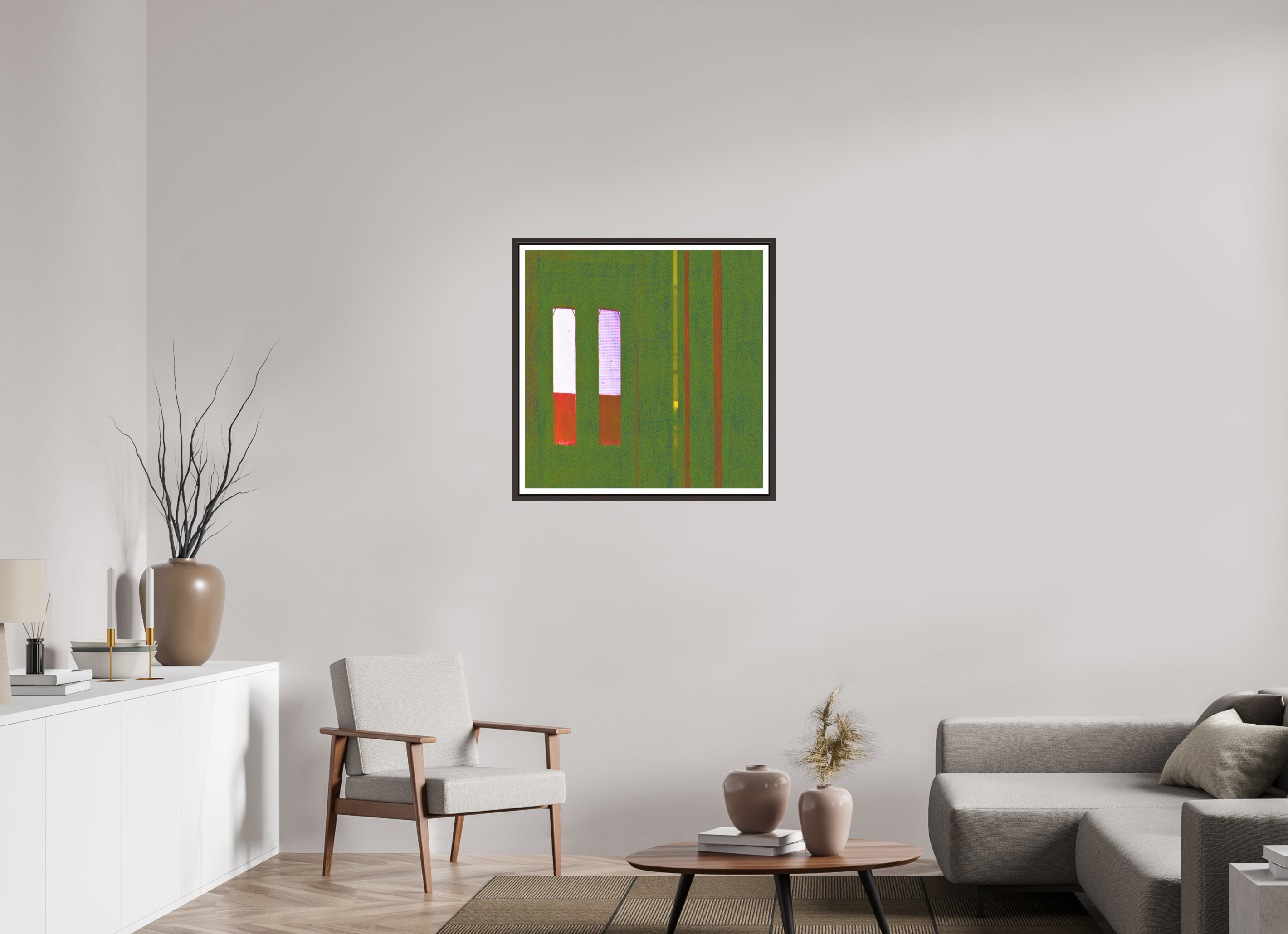 30 x 30″, Floater Frame (Alder Brown) Cigarettes