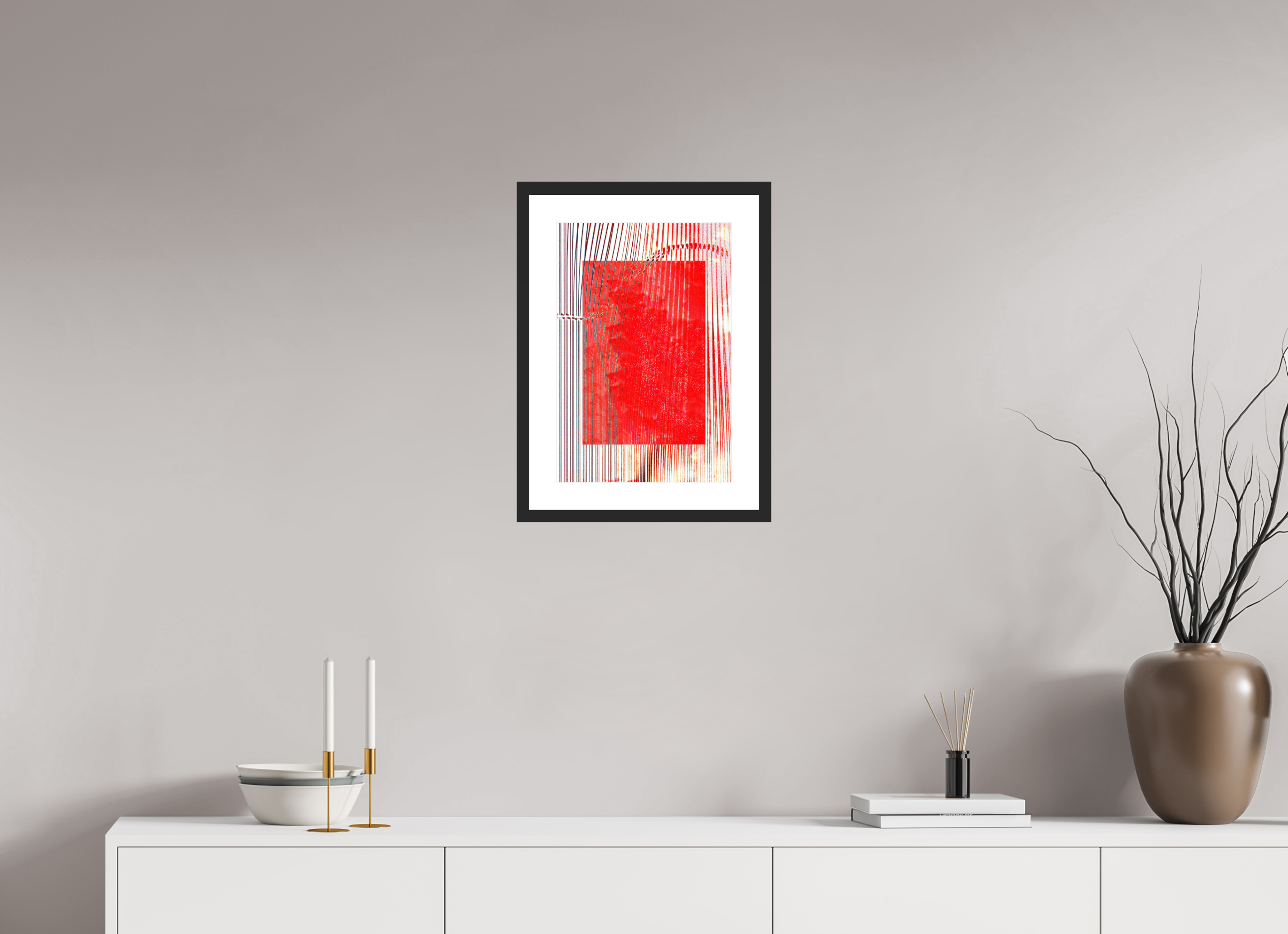 12 x 17.8″, Fuji Crystal Archive Print Framed (Black) Red Waves