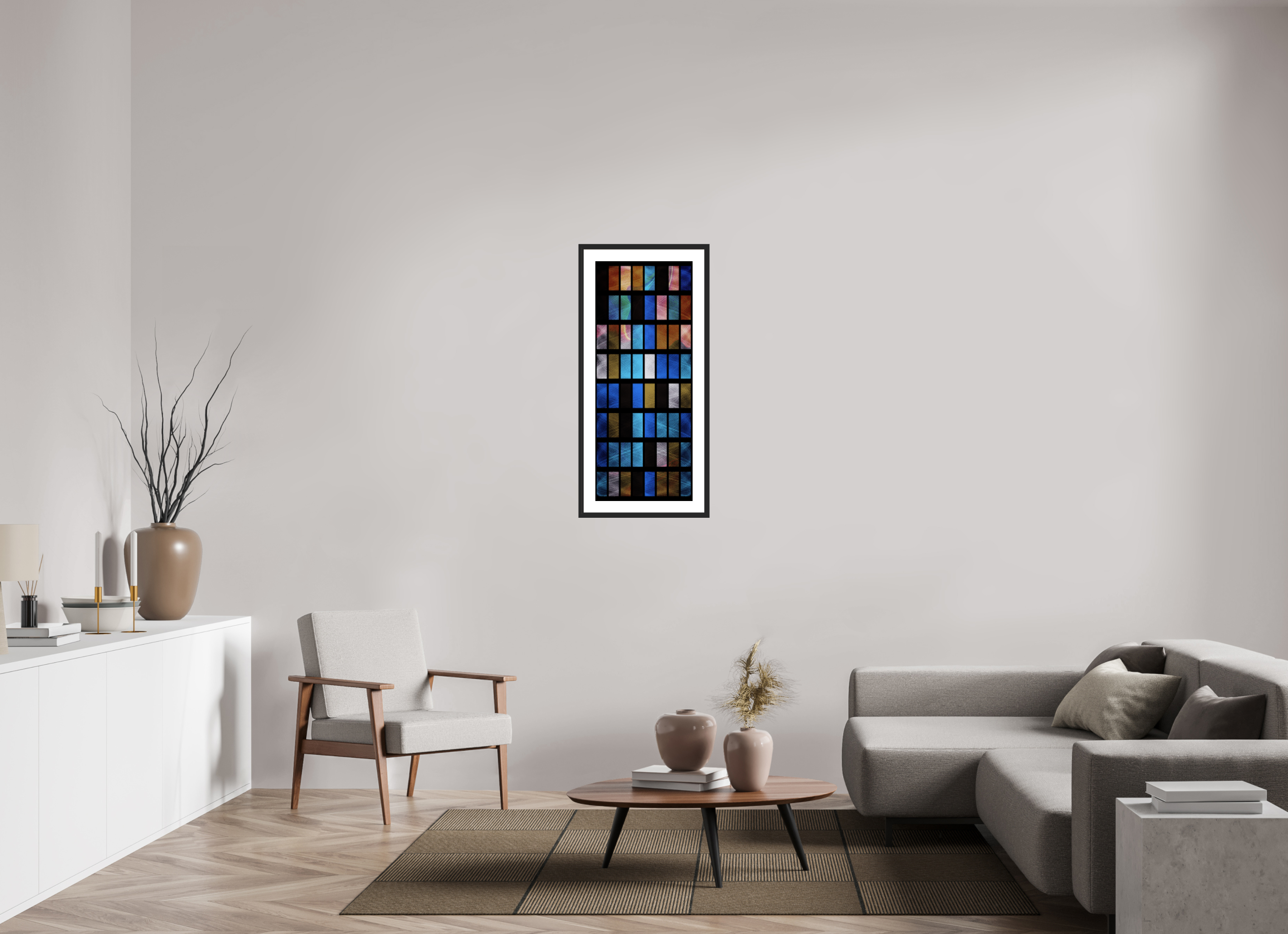16 x 38.8″, Fuji Crystal Archive Print Framed (Black) Stained Glass