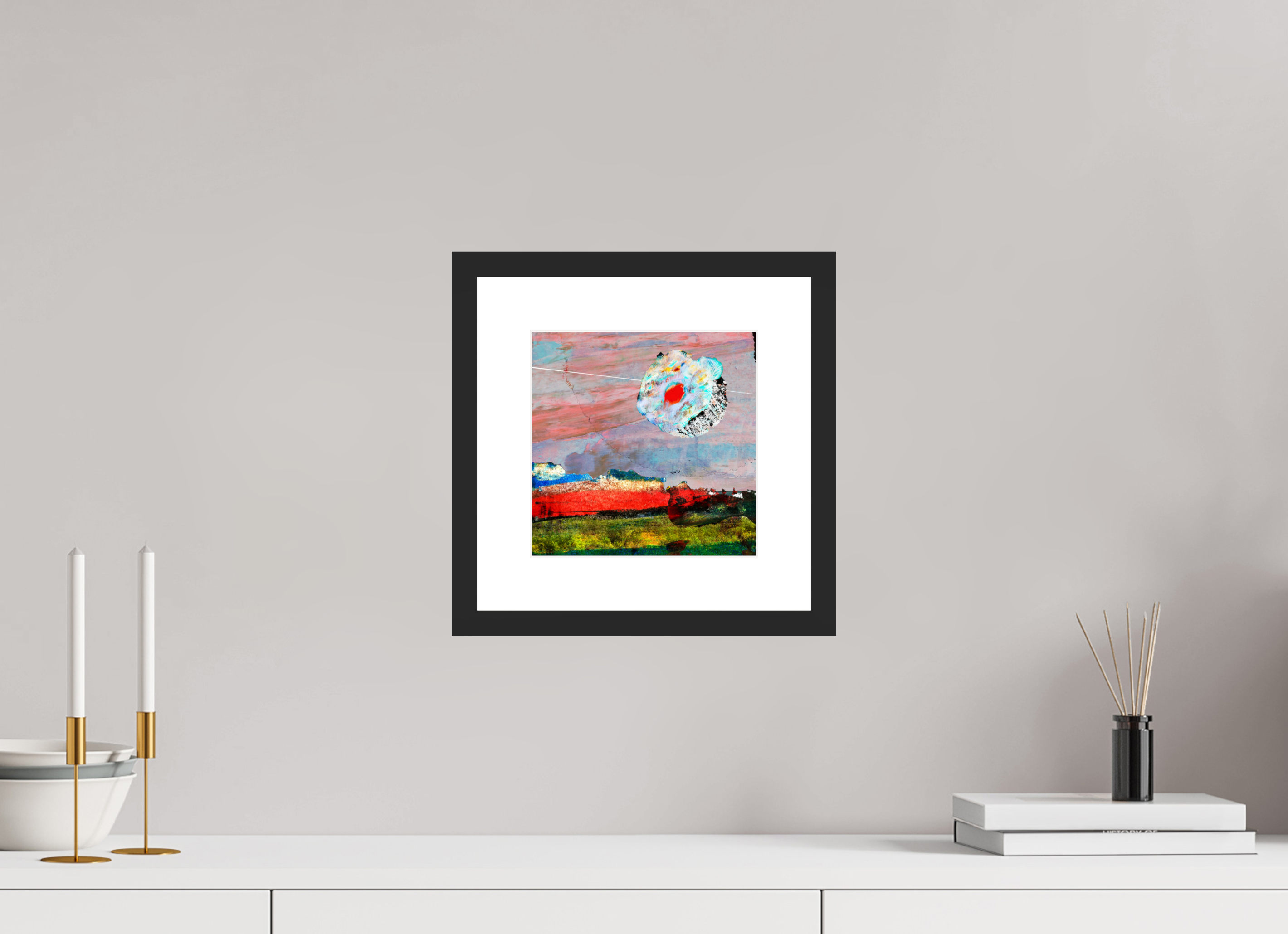 8 x 8″, Fuji Crystal Archive Print Framed (Black) Moon Desert