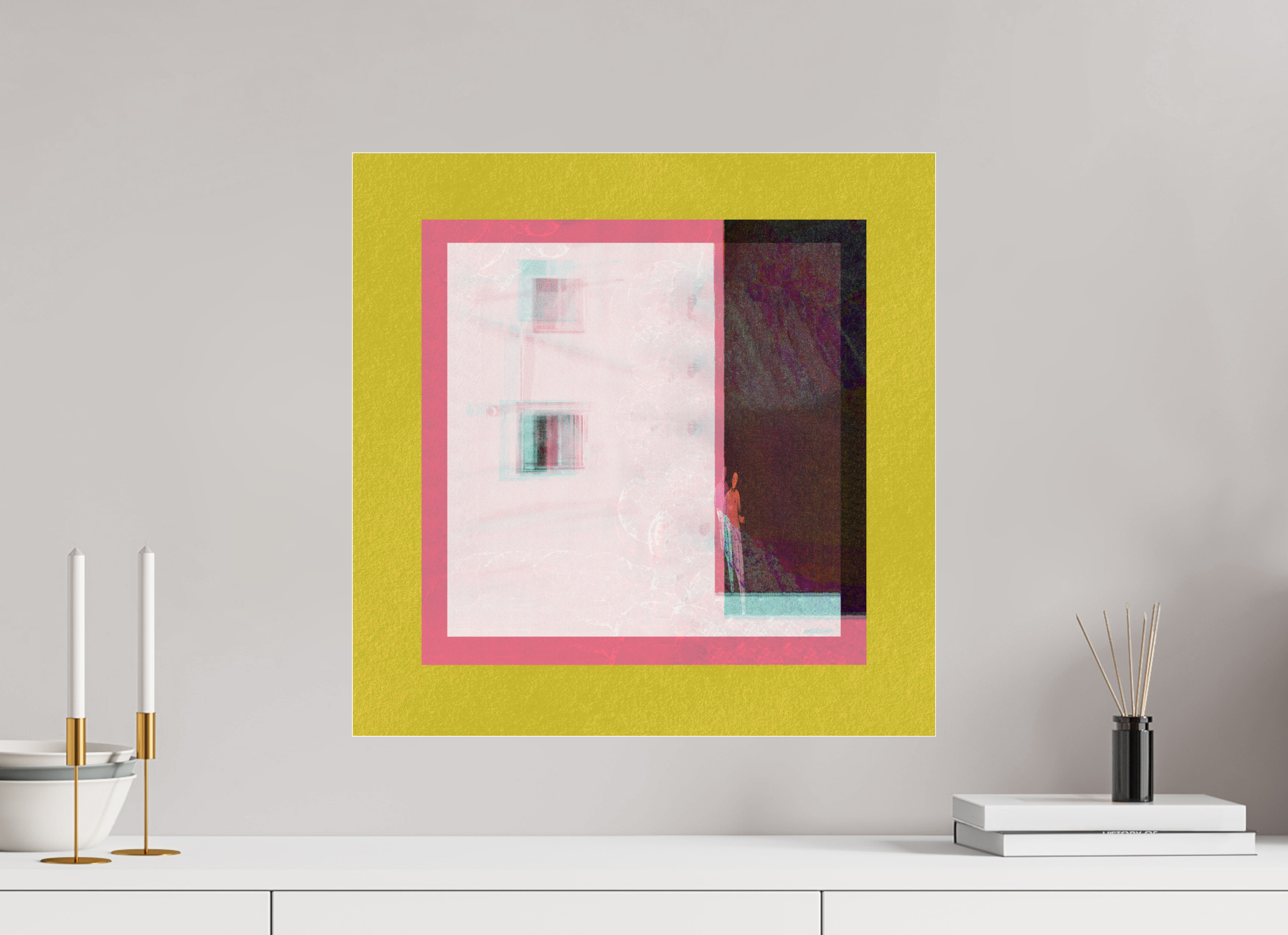 20 x 20″, Photo Print Under Acrylic Glass Corner Store