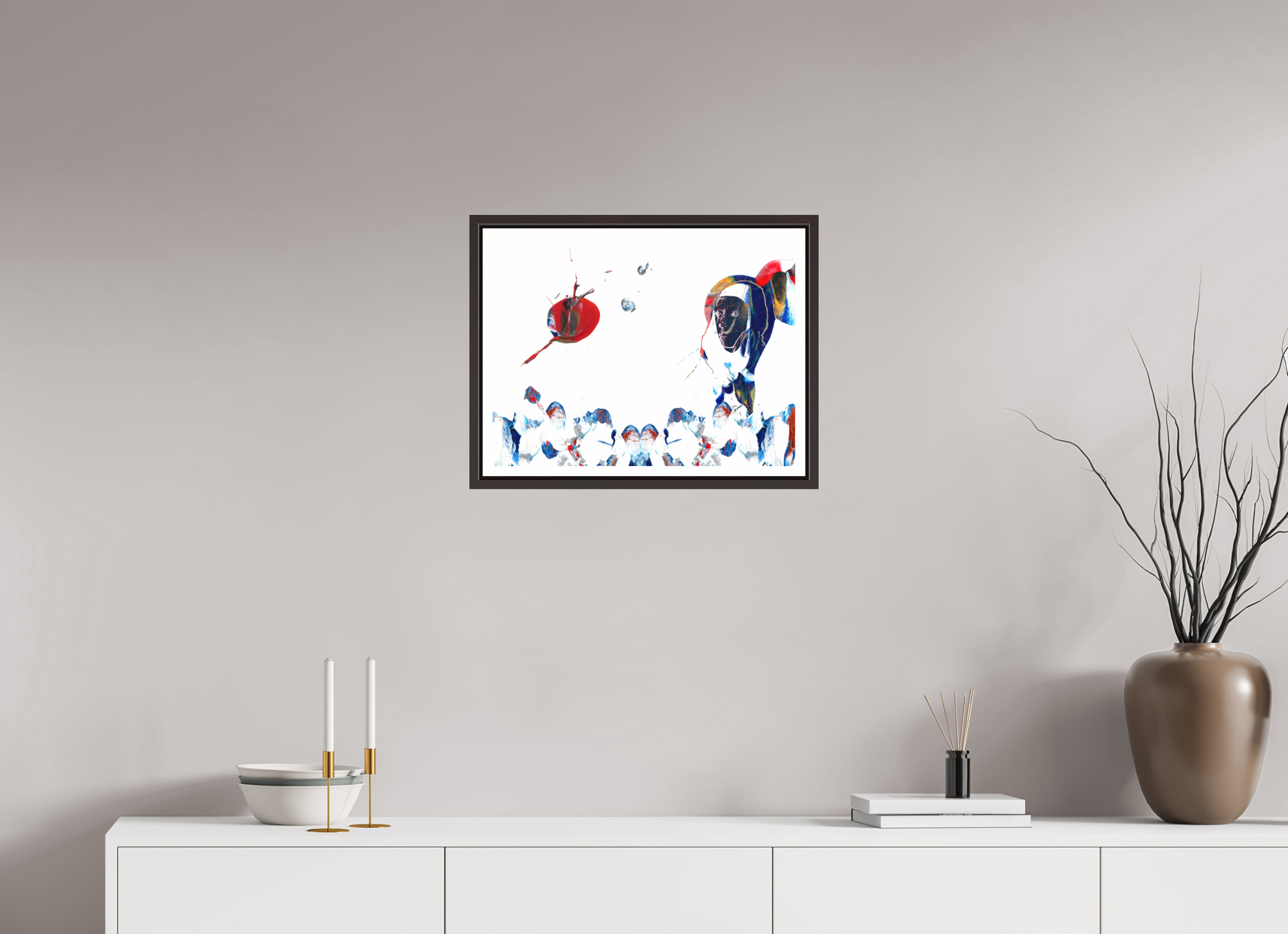 20 x 15″, Floater Frame (Alder Brown) Her View Of The World