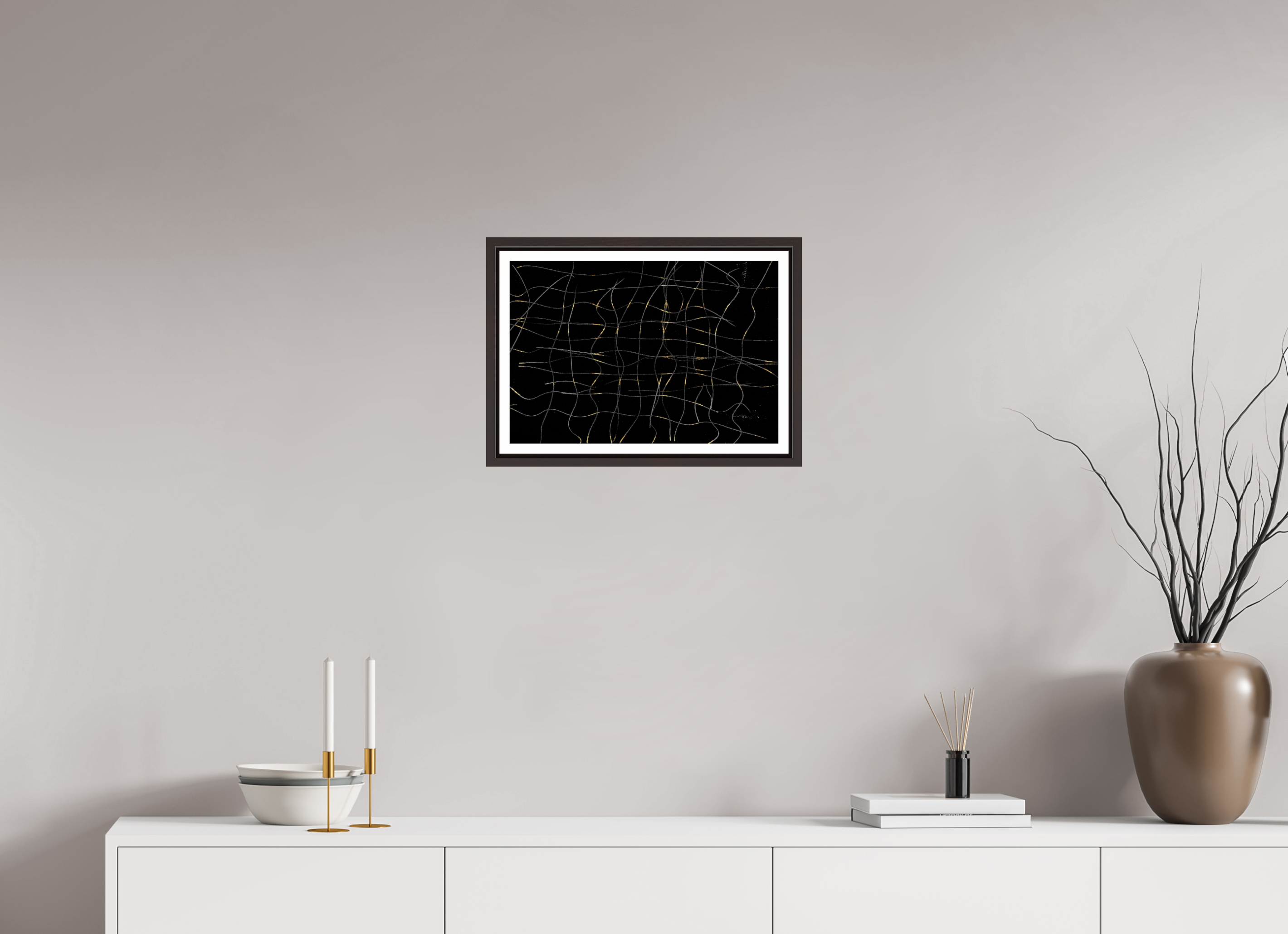 17.8 x 12″, Floater Frame (Alder Brown) Snakes
