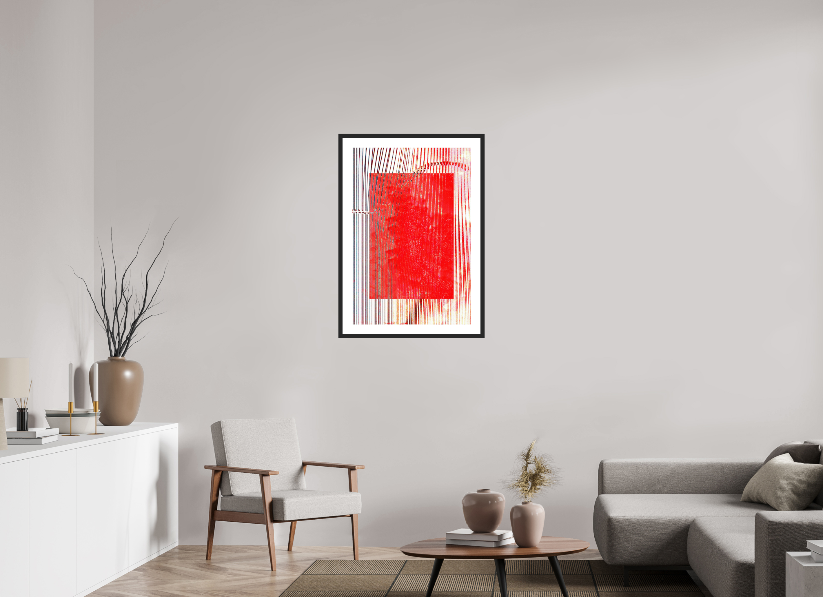 24 x 35.5″, Fuji Crystal Archive Print Framed (Black) Red Waves