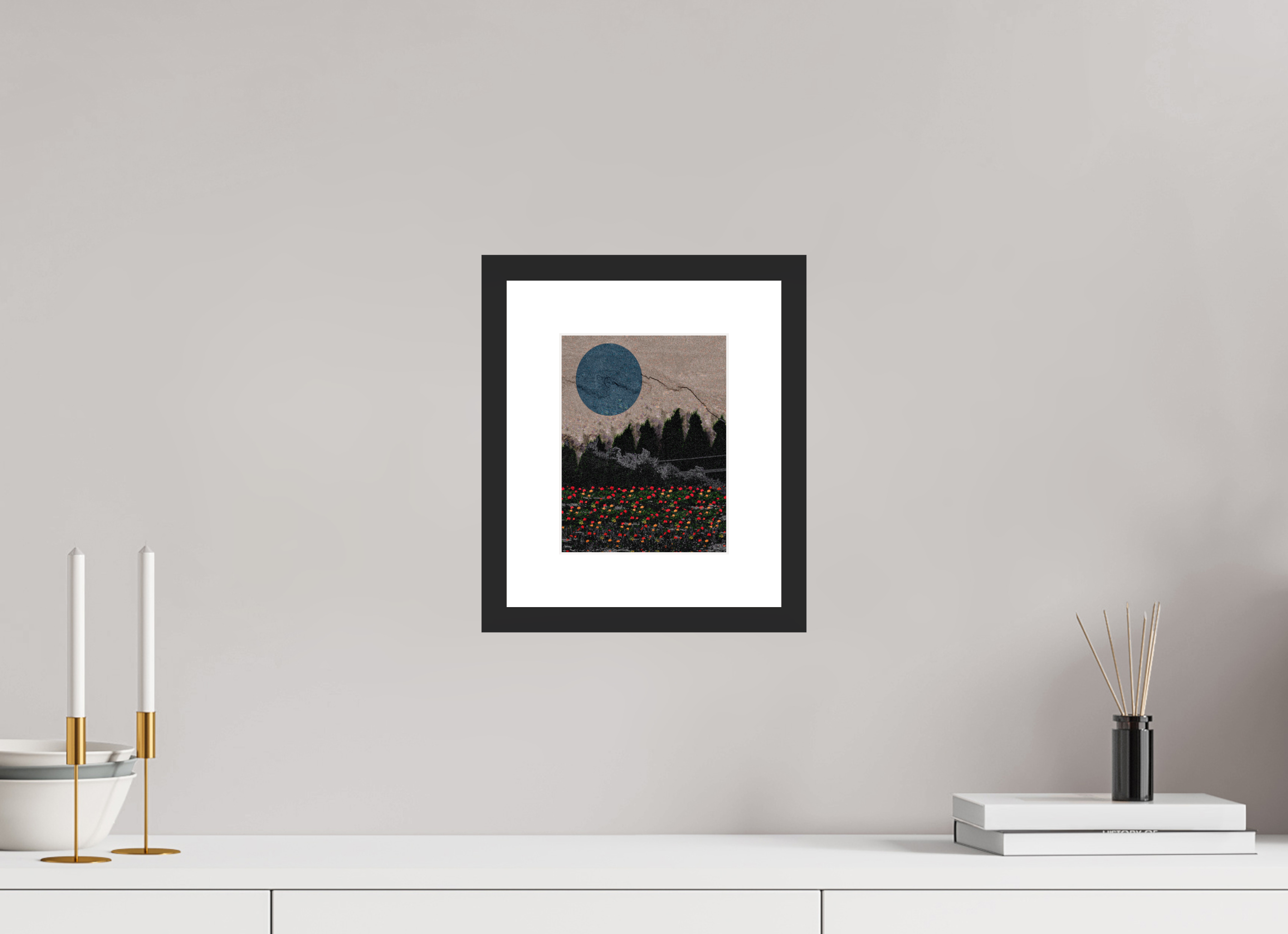 6 x 7.8″, Framed #1 garden