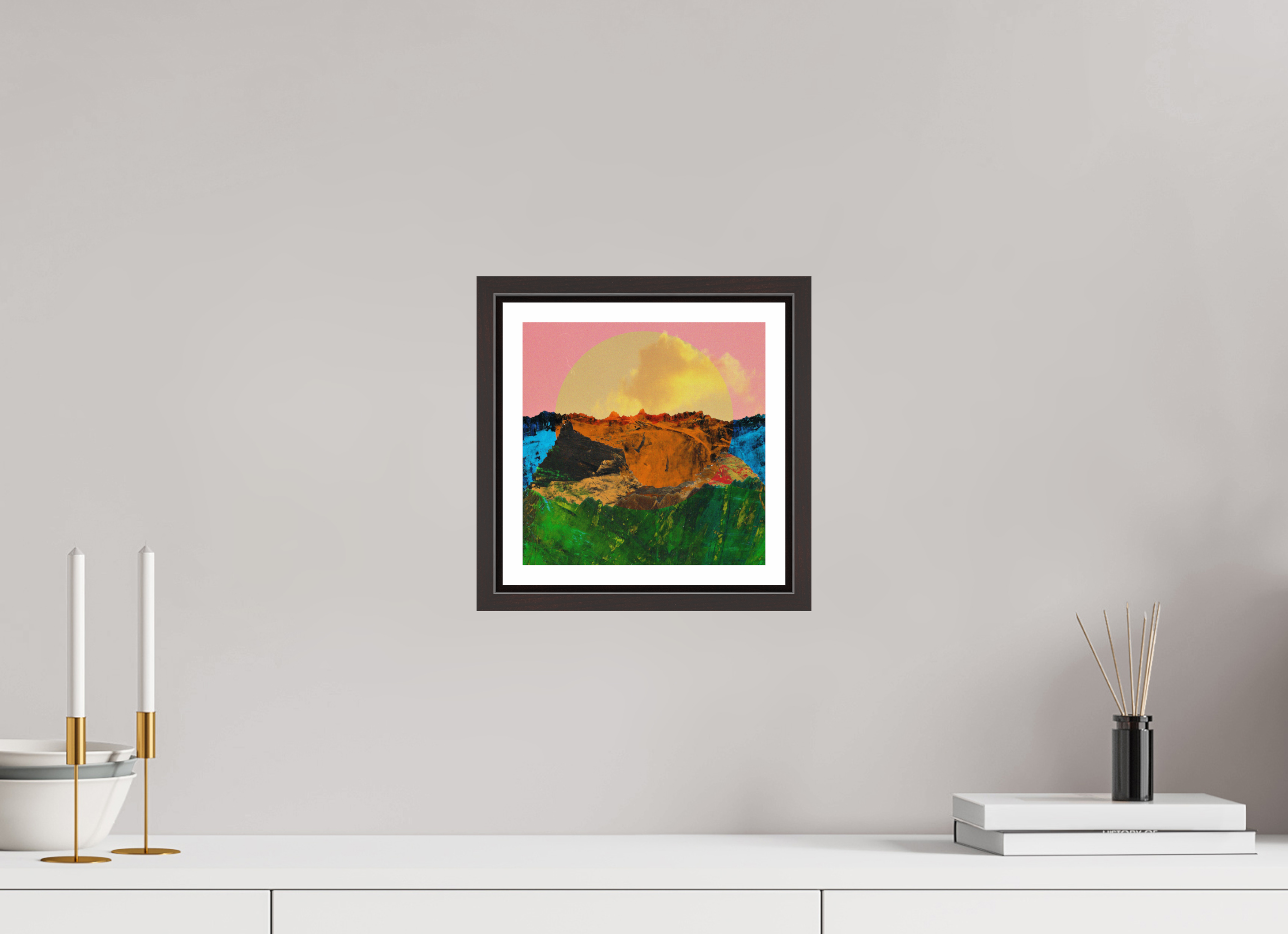 8 x 8″, Floater Frame (Alder Brown) Canyons