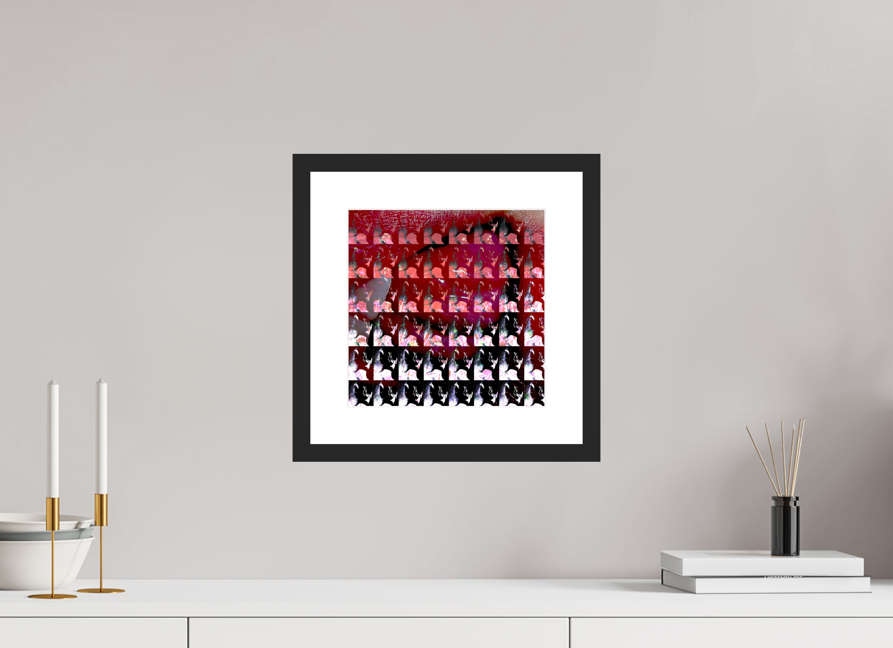 10 x 10″, Fuji Crystal Archive Print Framed (Black) Lip Service