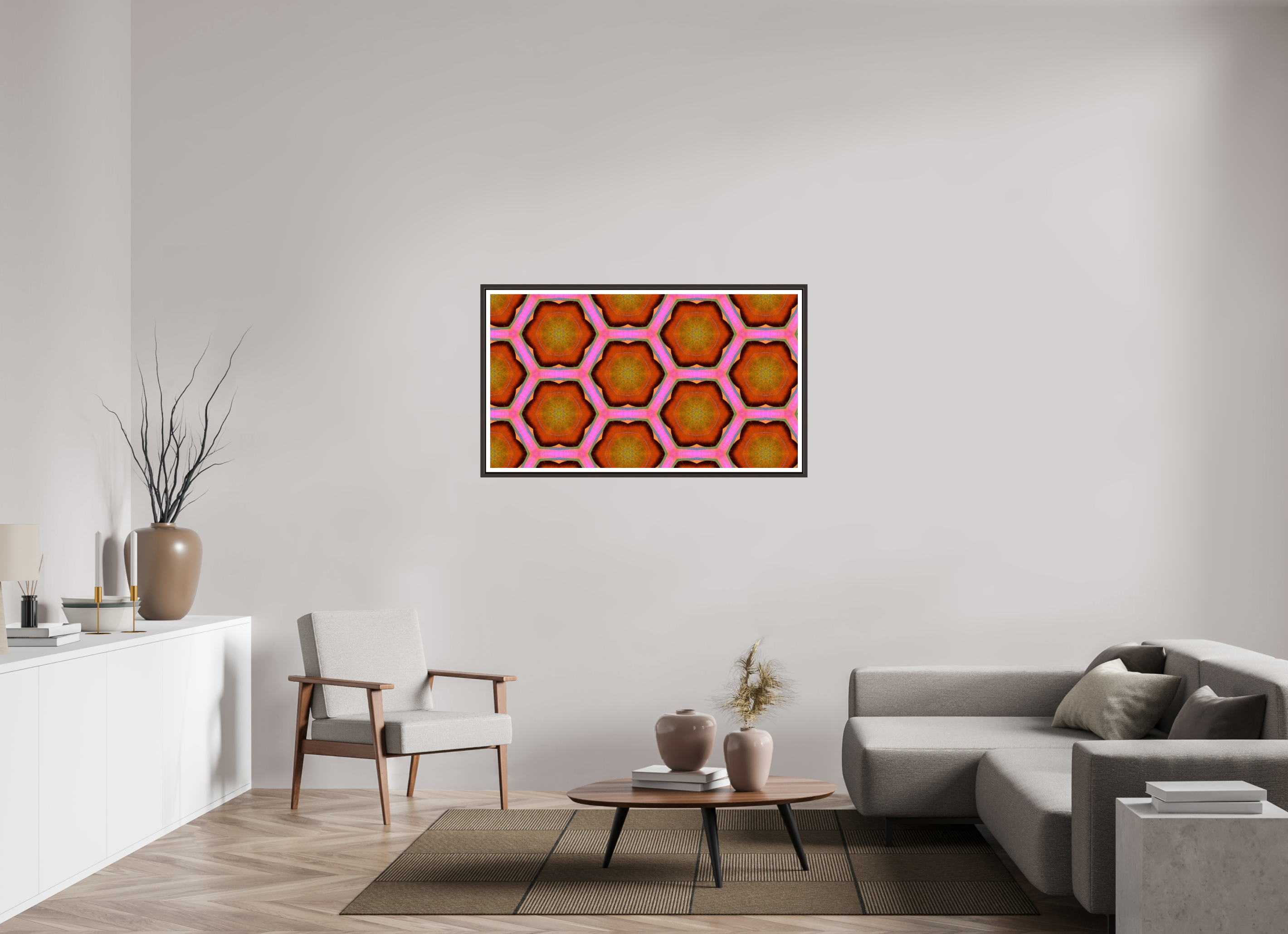 49 x 27.6″, Floater Frame (Alder Brown) { ⋷ } r ⊨ ≩ ∧ s