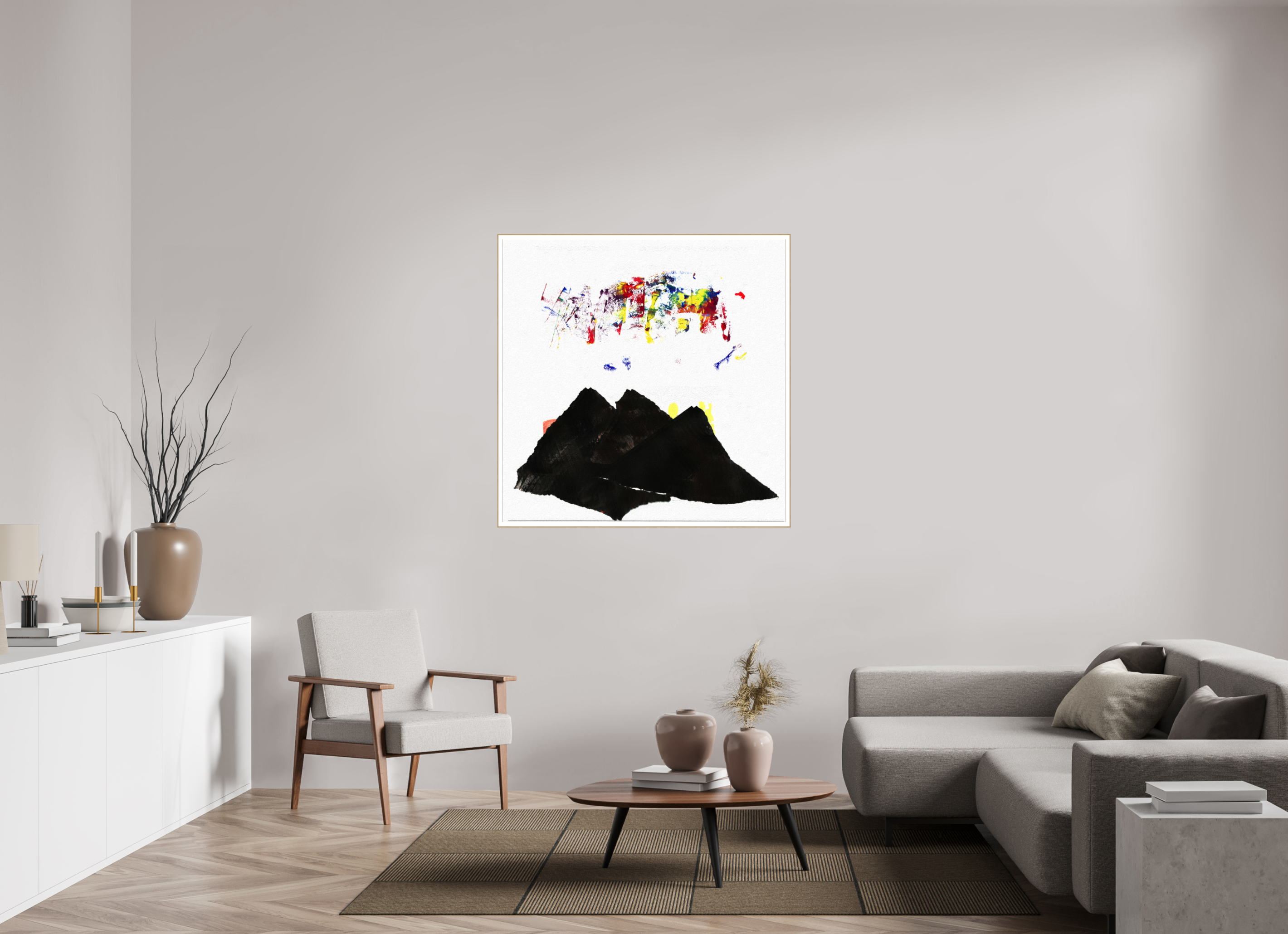 45 x 45″, Solid Wood ArtBox (Oak) Northern Lights
