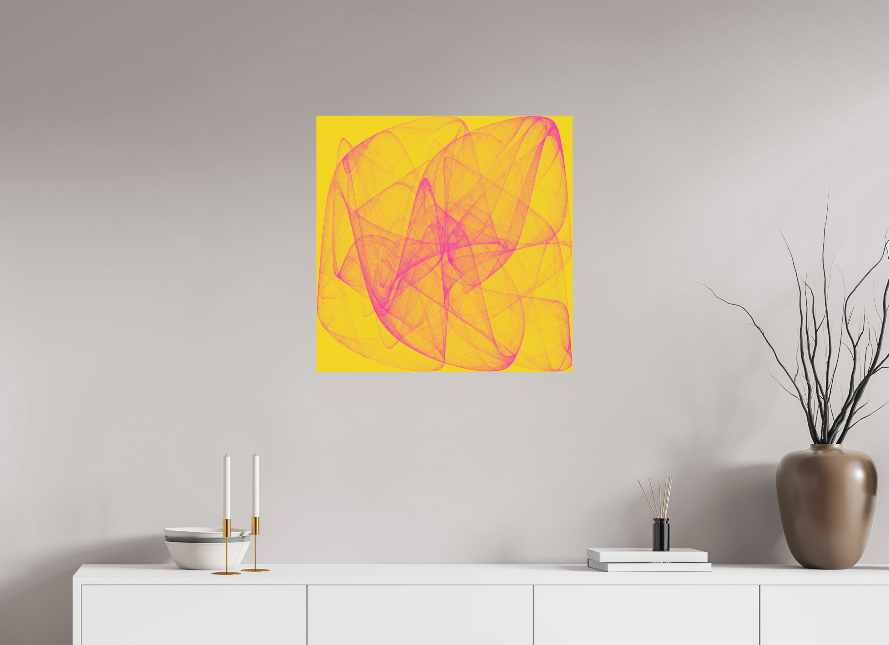 25 x 25″, Aluminum Dibond Yellow Stuff
