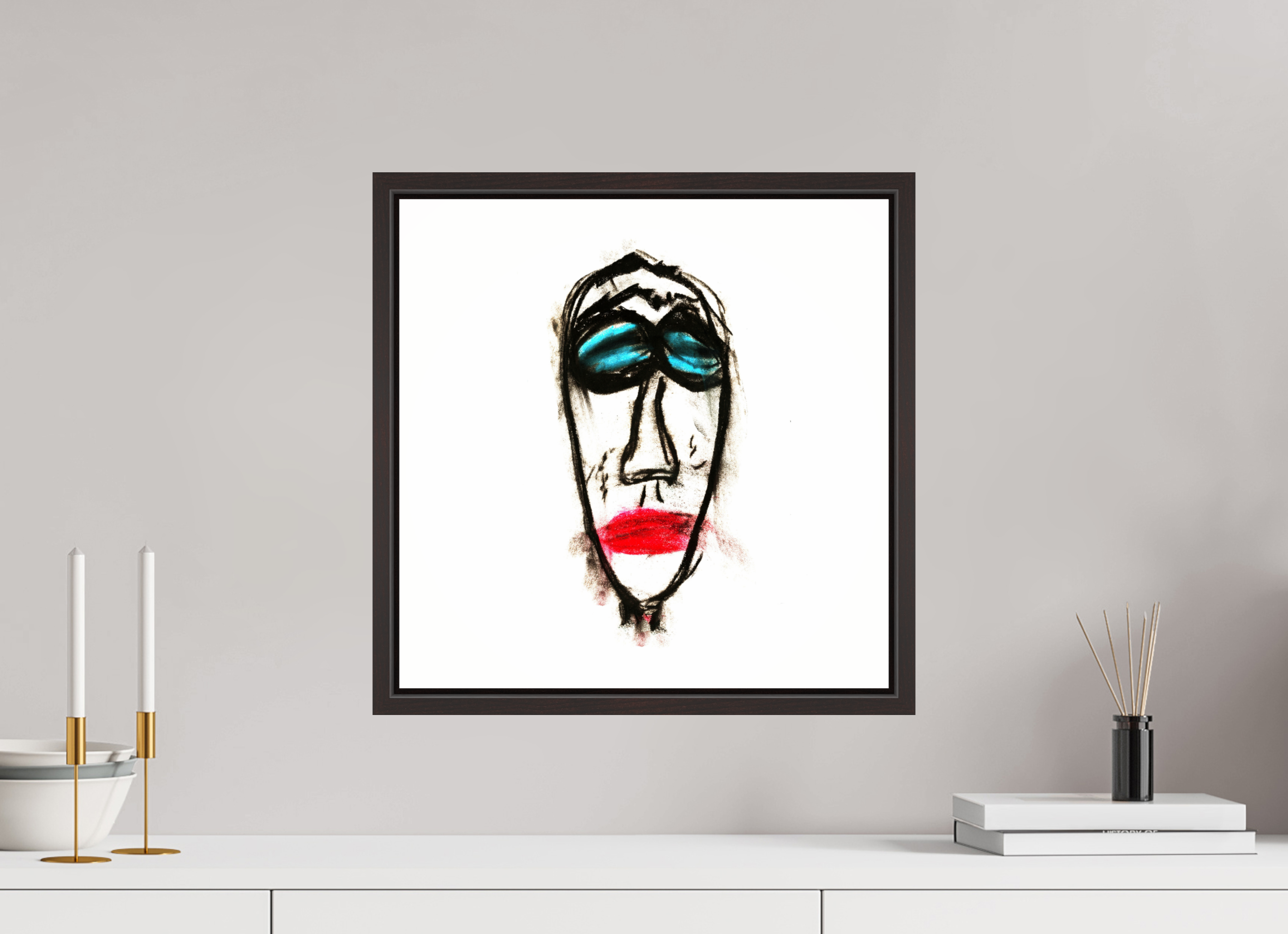 15 x 15″, Floater Frame (Alder Brown) face