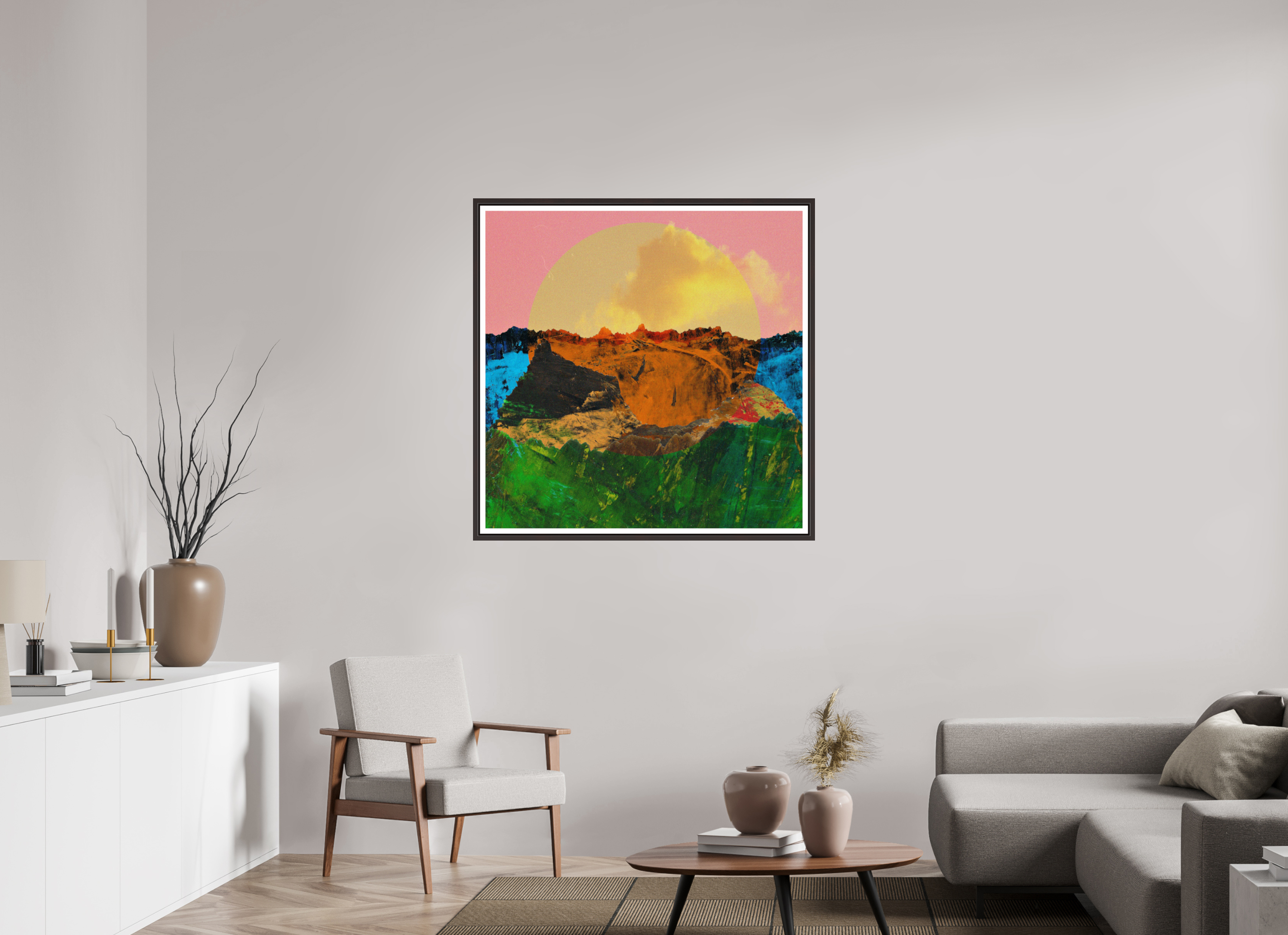 40 x 40″, Floater Frame (Alder Brown) Canyons