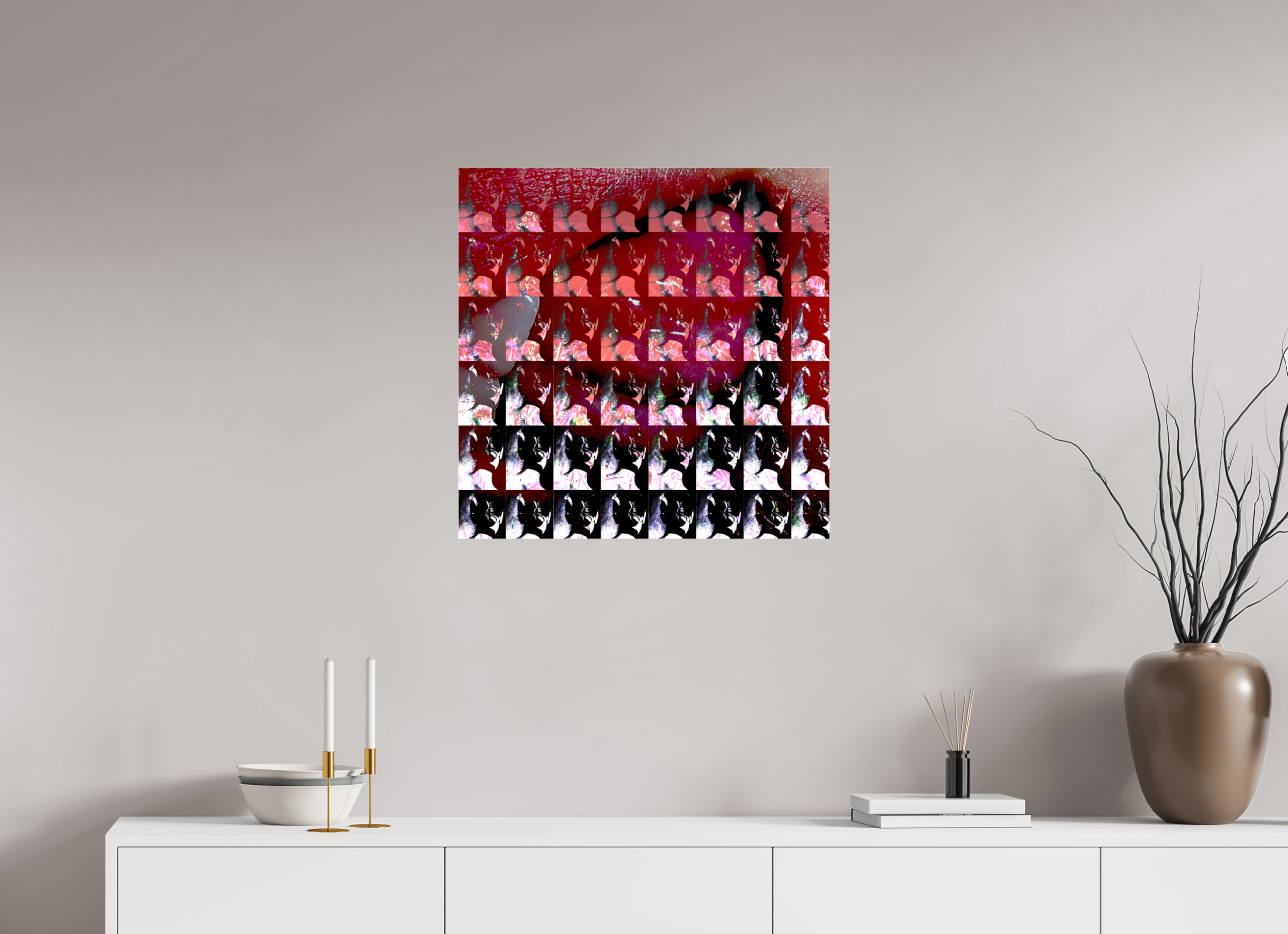 25 x 25″, Photo Print Under Acrylic Glass Lip Service