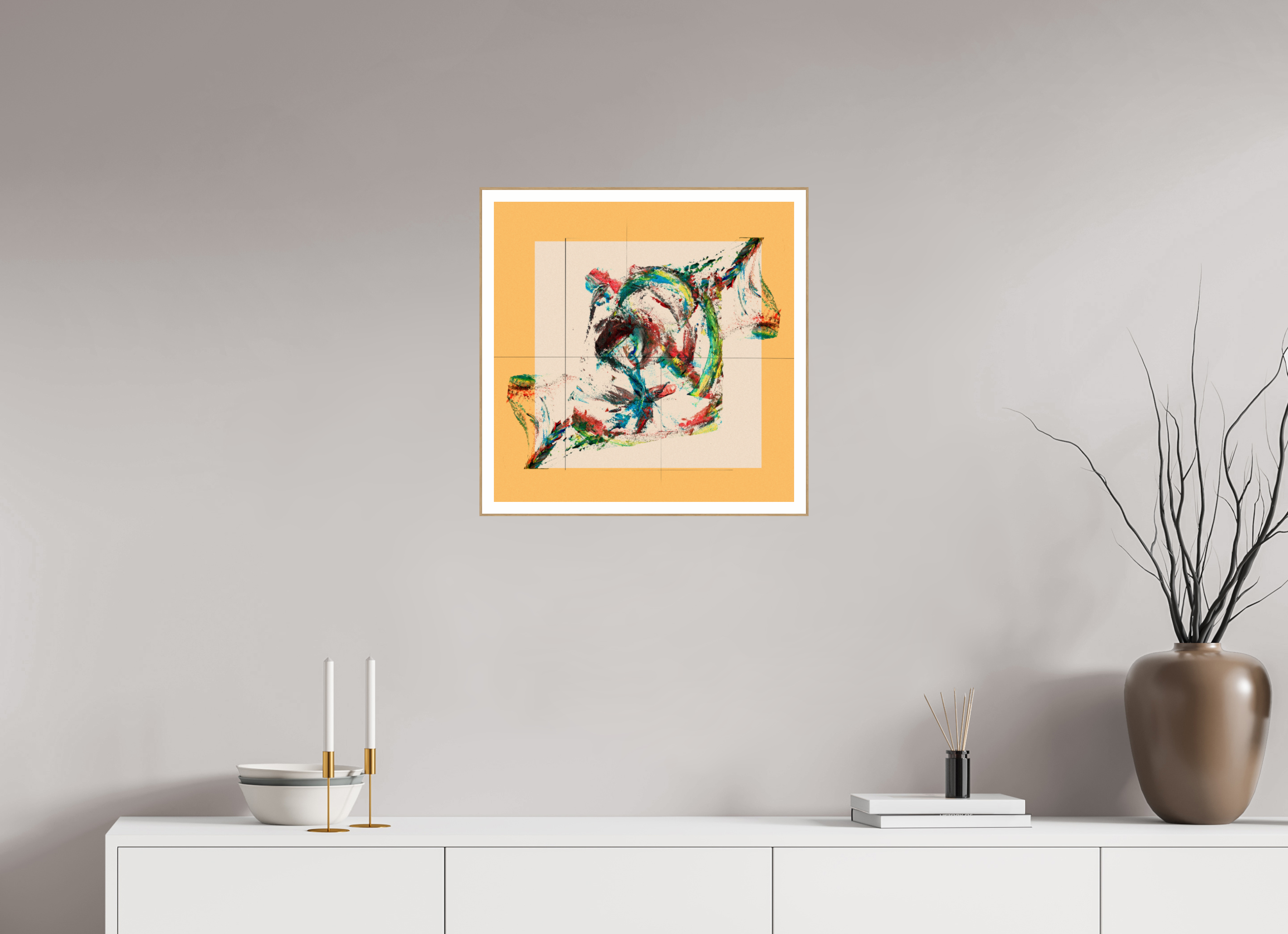 20 x 20″, Solid Wood ArtBox (Oak) Roses