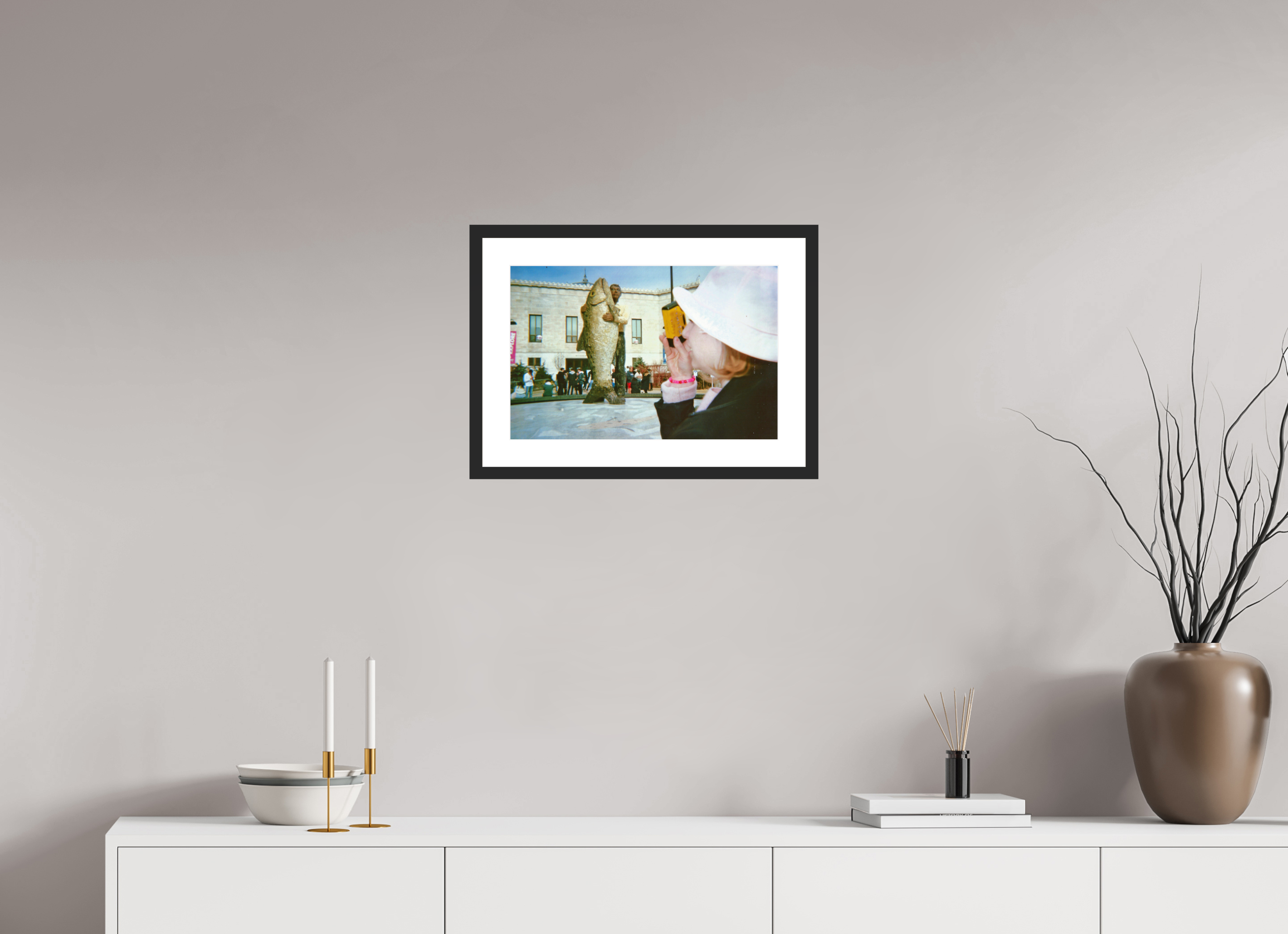 18.3 x 12″, Fuji Crystal Archive Print Framed (Black) Hello Fish Man