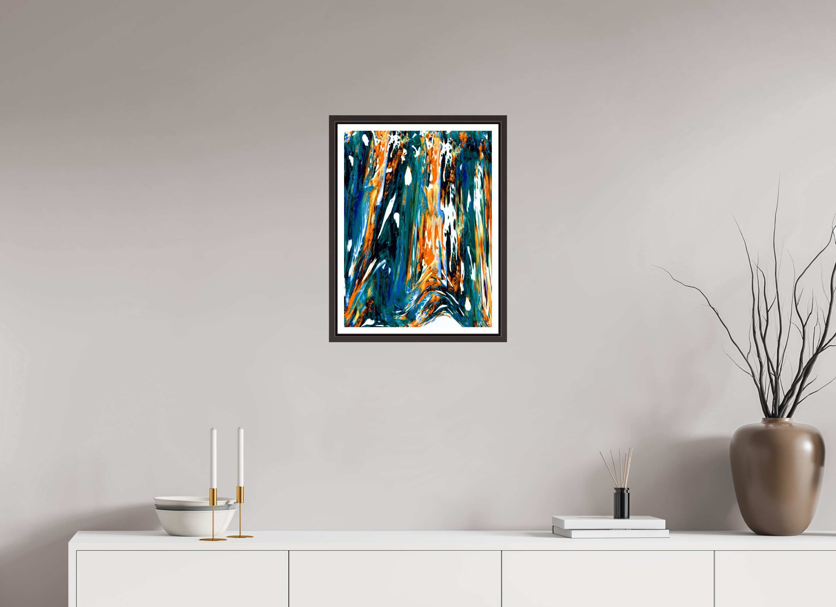 15 x 20″, Floater Frame (Alder Brown) Ponds