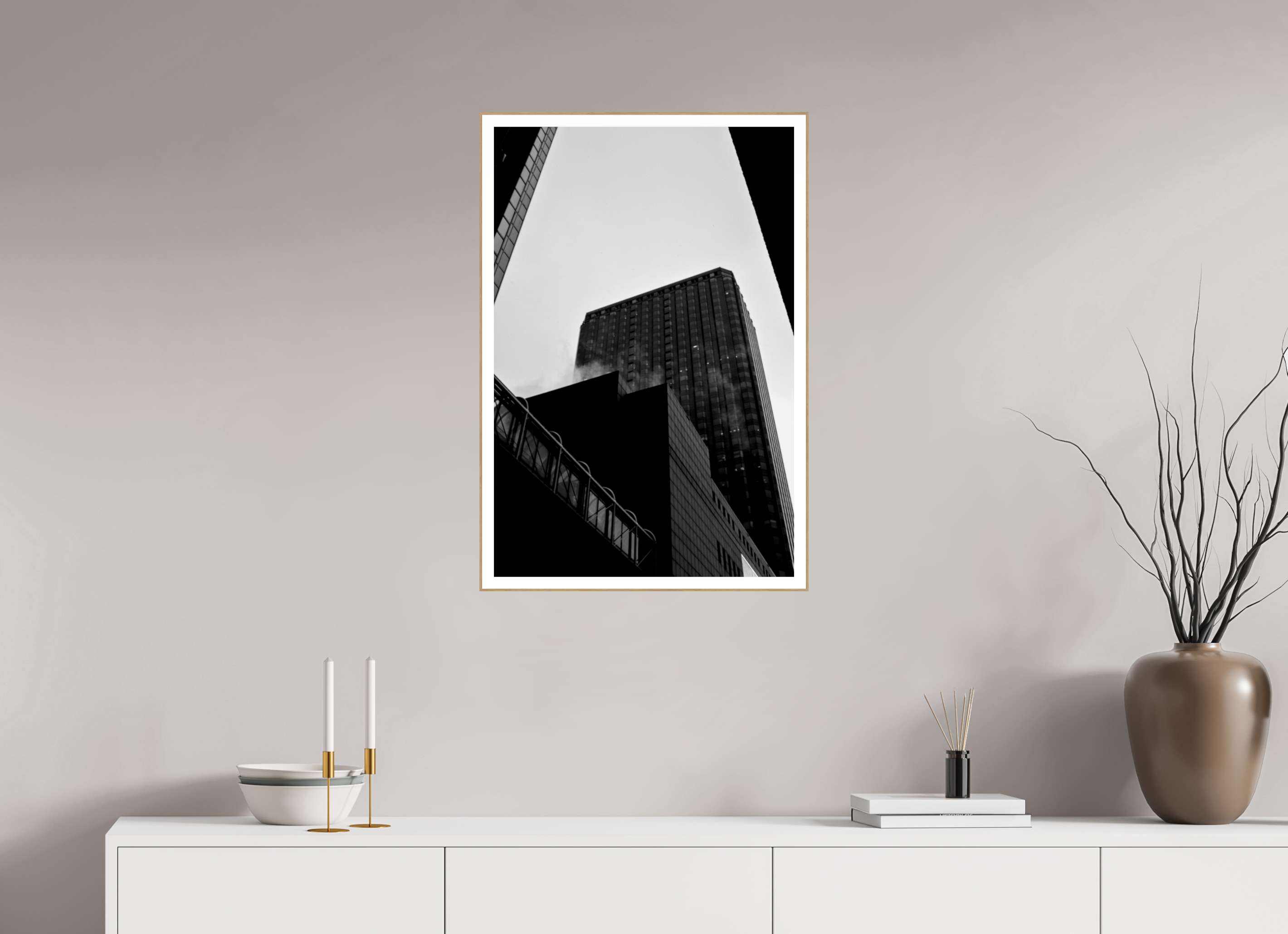 20 x 30″, Solid Wood ArtBox (Oak) Financial District