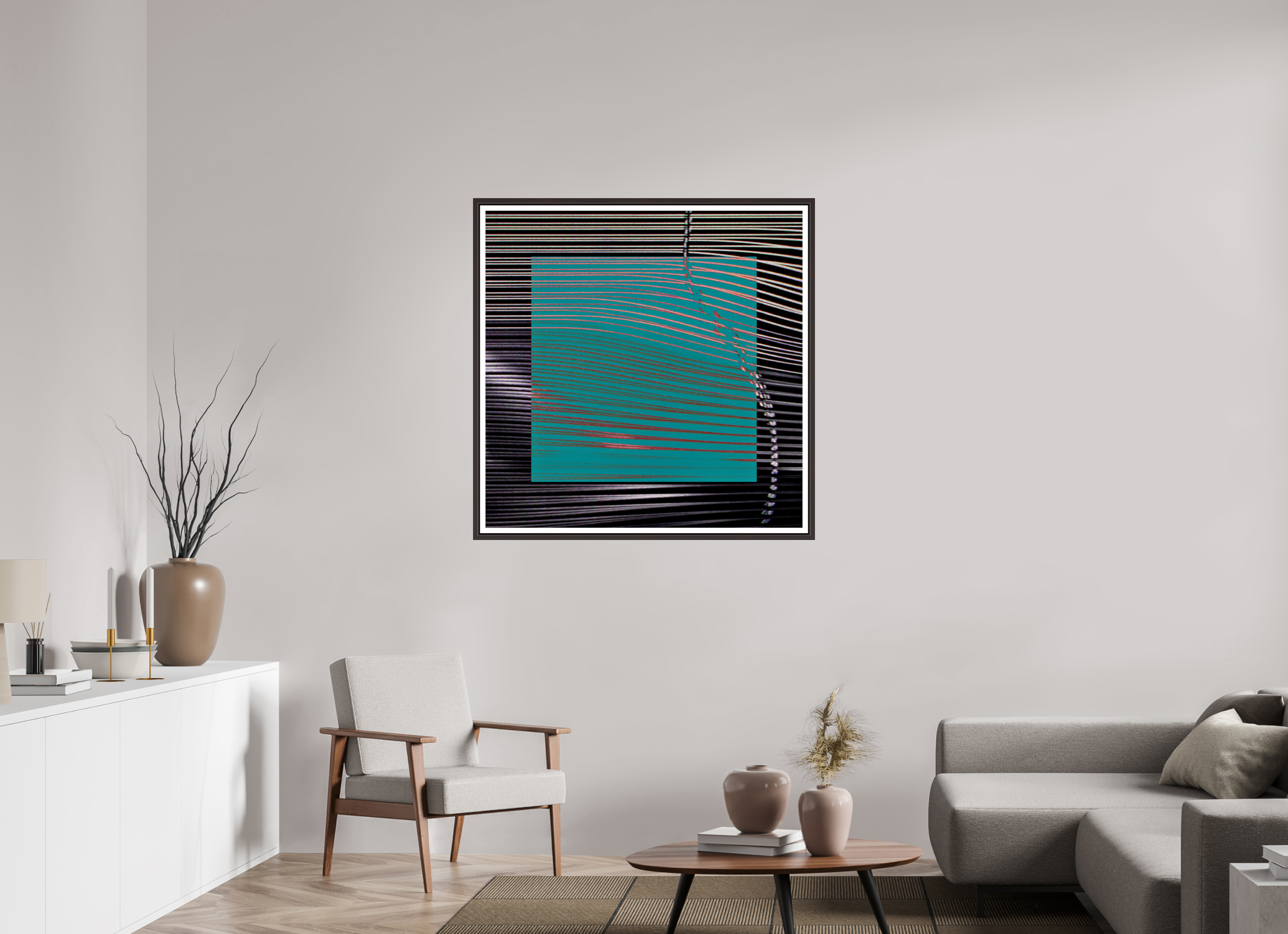 40 x 40″, Floater Frame (Alder Brown) New Wave