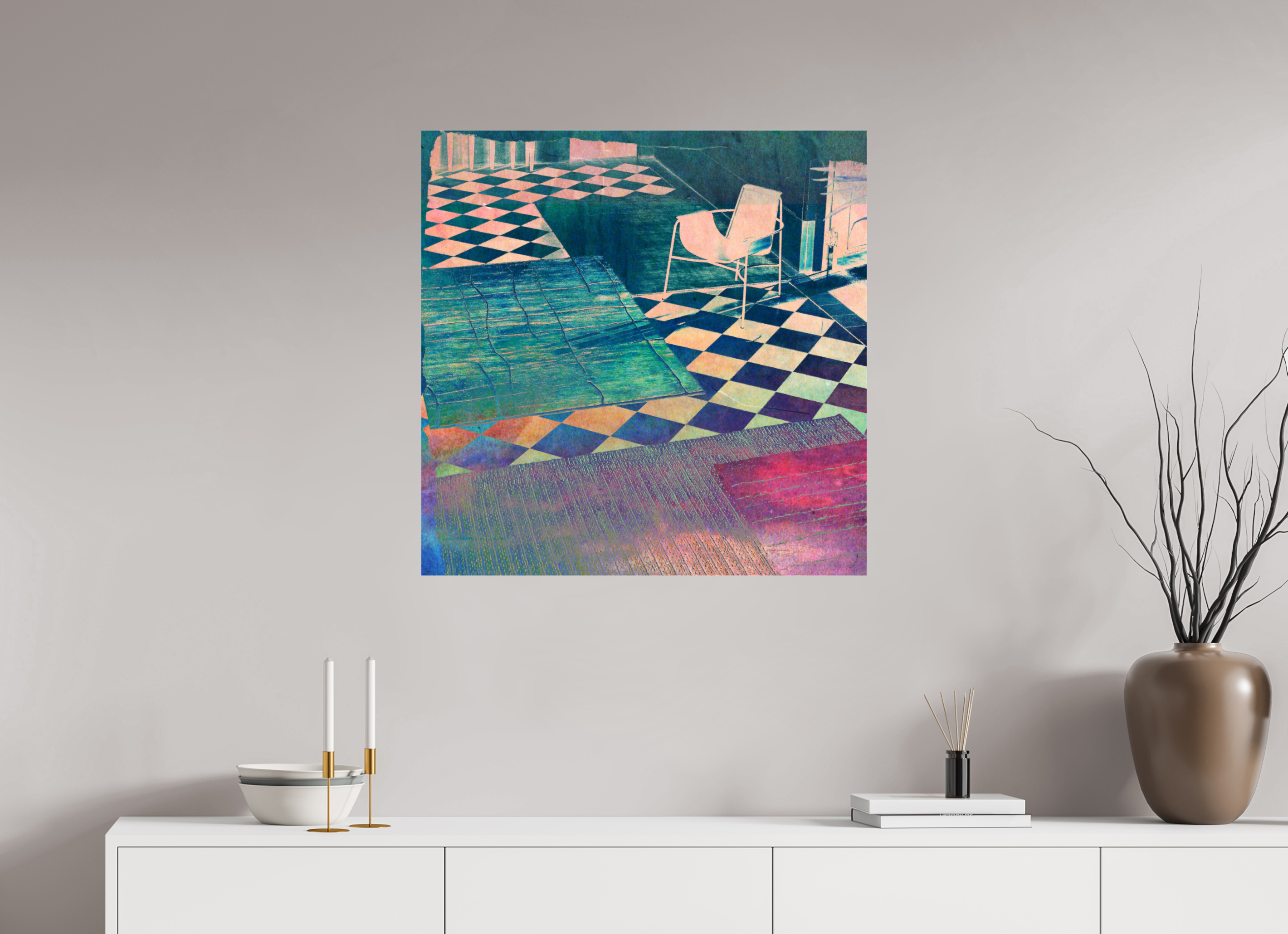 30 x 30″, Photo Print Under Acrylic Glass Musical Chairs