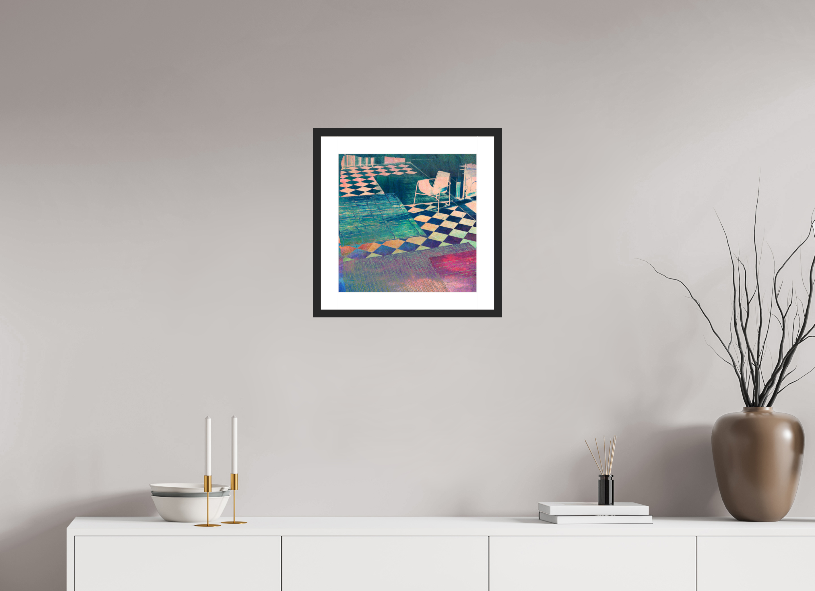 15 x 15″, Fuji Crystal Archive Print Framed (Black) Musical Chairs