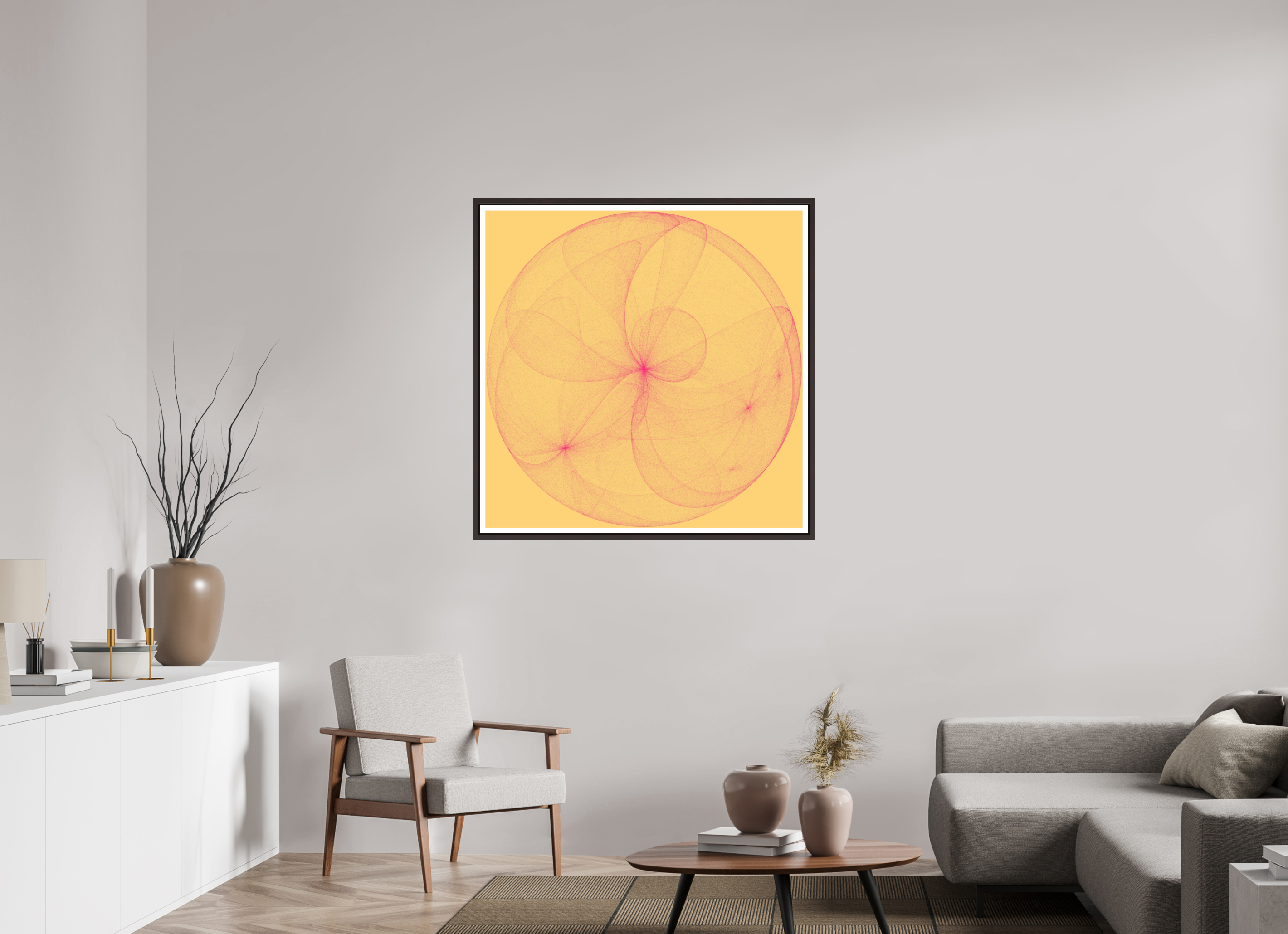 40 x 40″, Floater Frame (Alder Brown) Dionyza