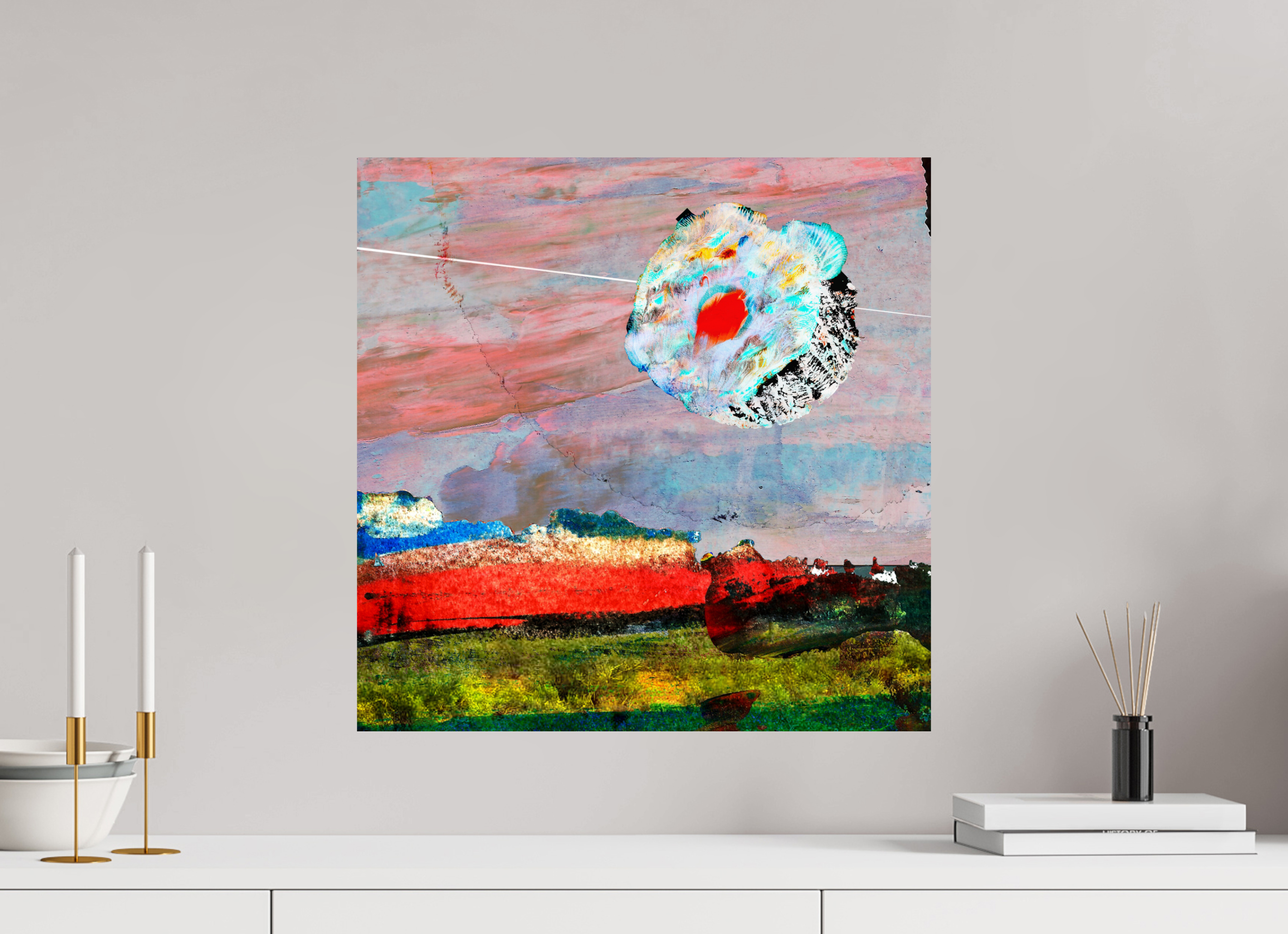 20 x 20″, Fine Art Print moon spaghetti