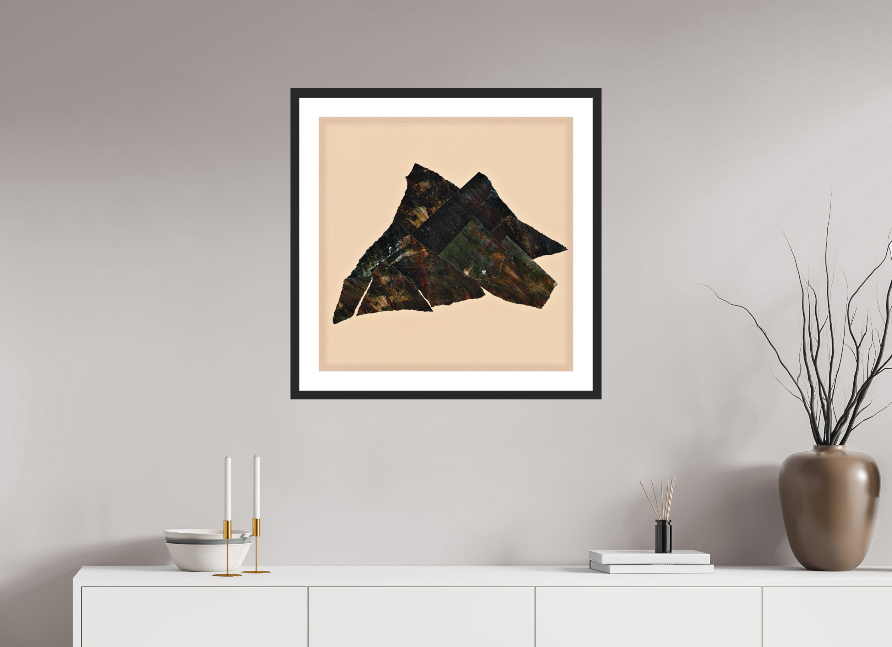 25 x 25″, Fuji Crystal Archive Print Framed (Black) Mountain