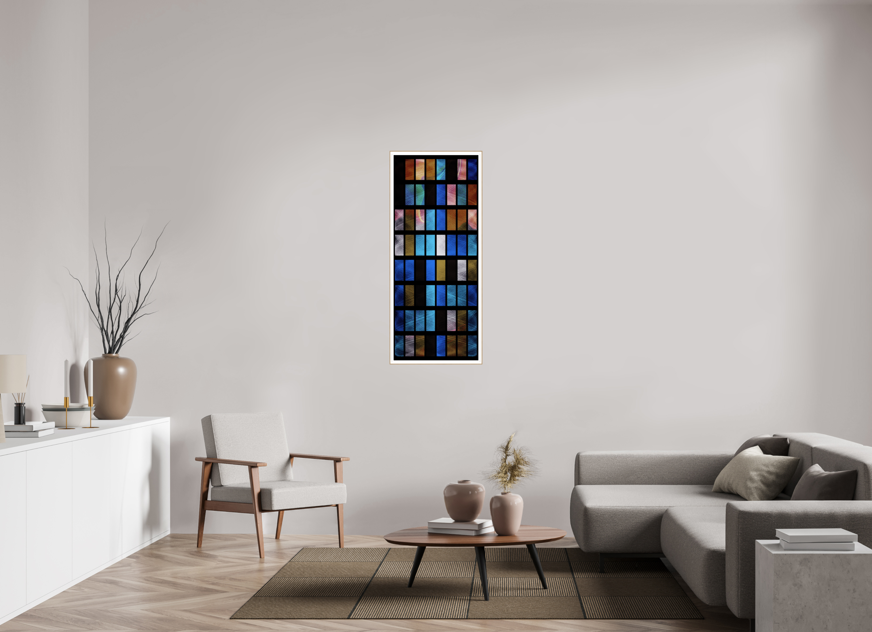20 x 48.5″, Solid Wood ArtBox (Oak) Stained Glass