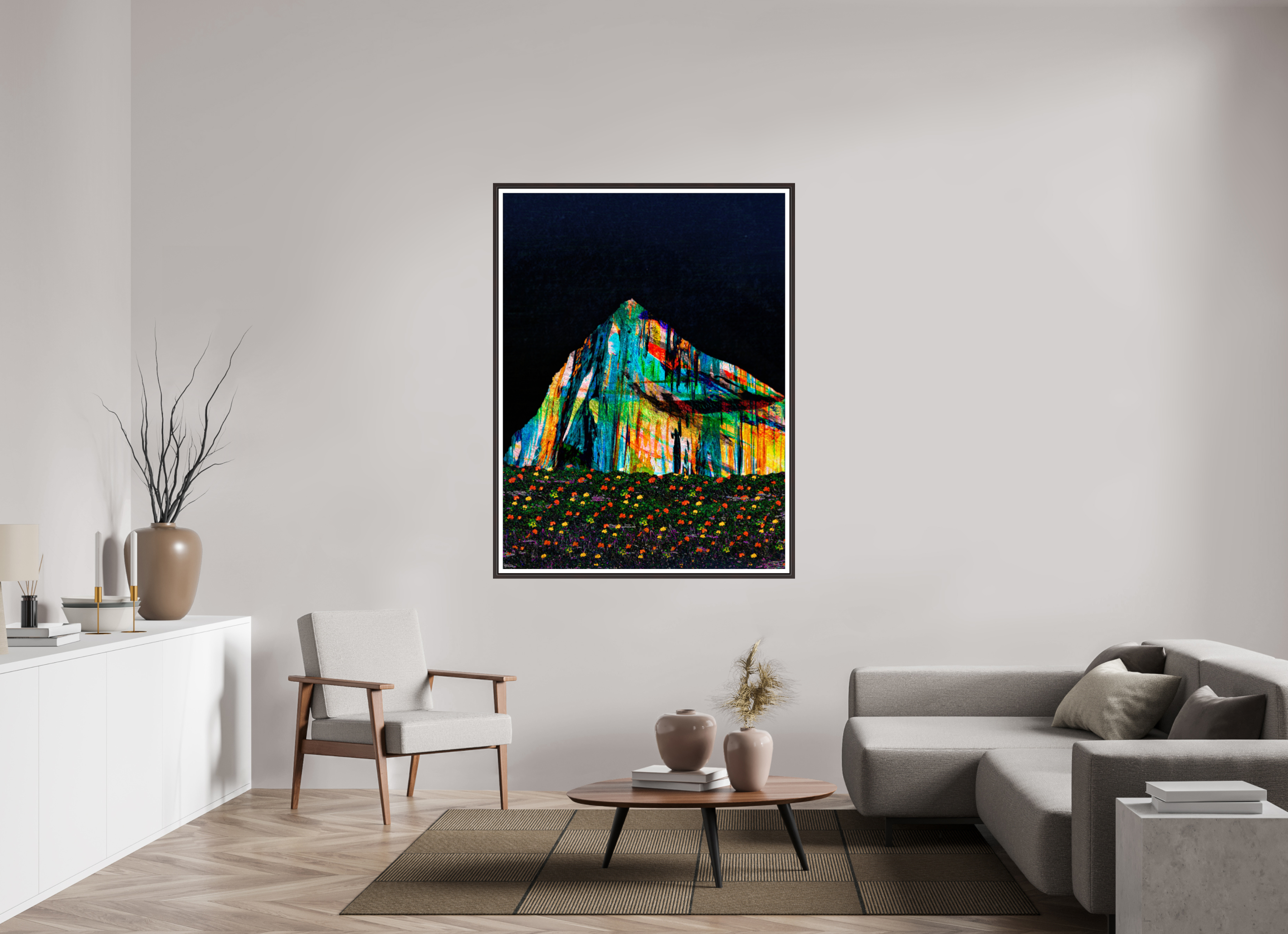 45 x 60″, Floater Frame (Alder Brown) Meadows